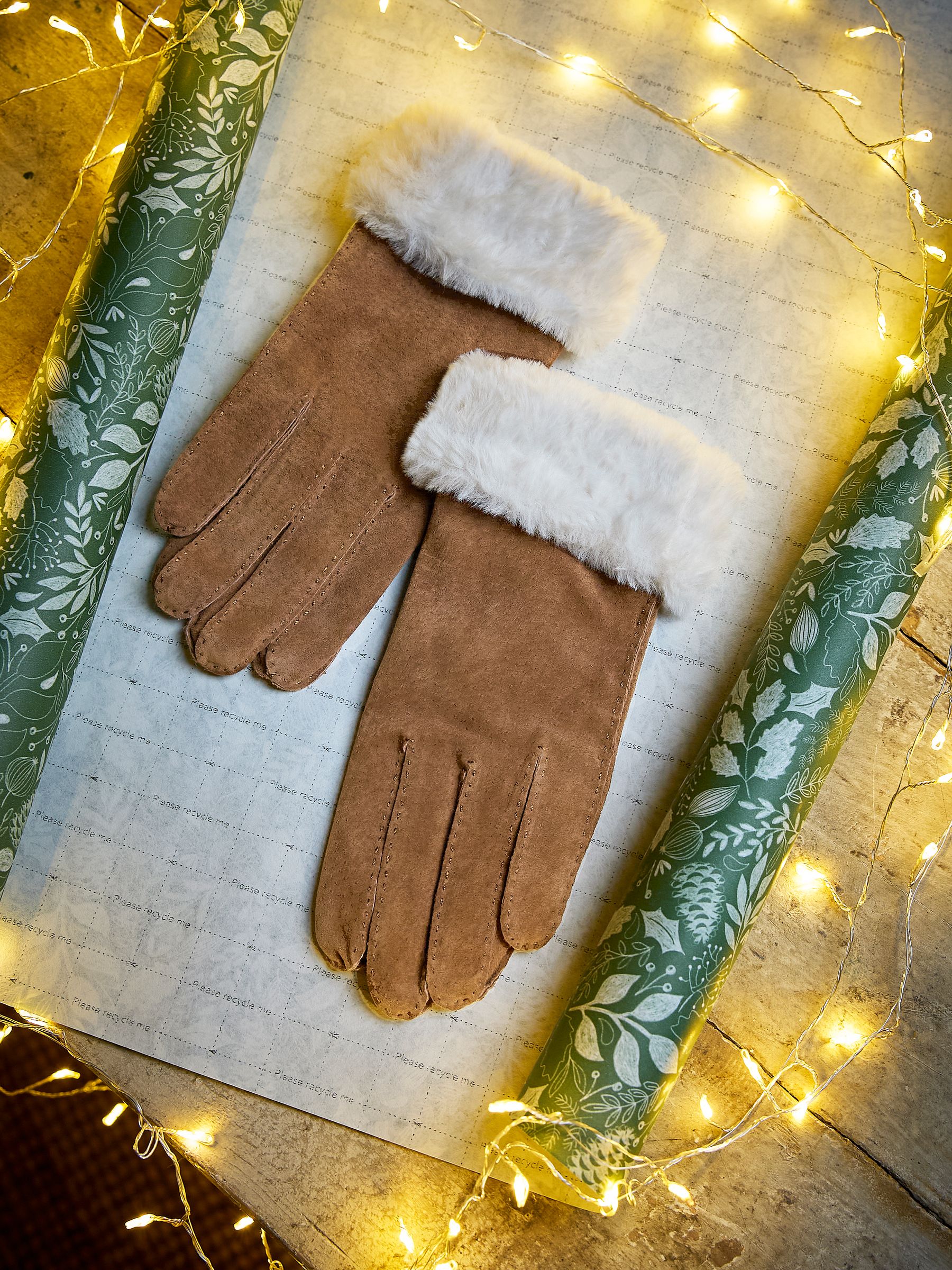 Tan Brown Suede Gloves - Image 3 of 3