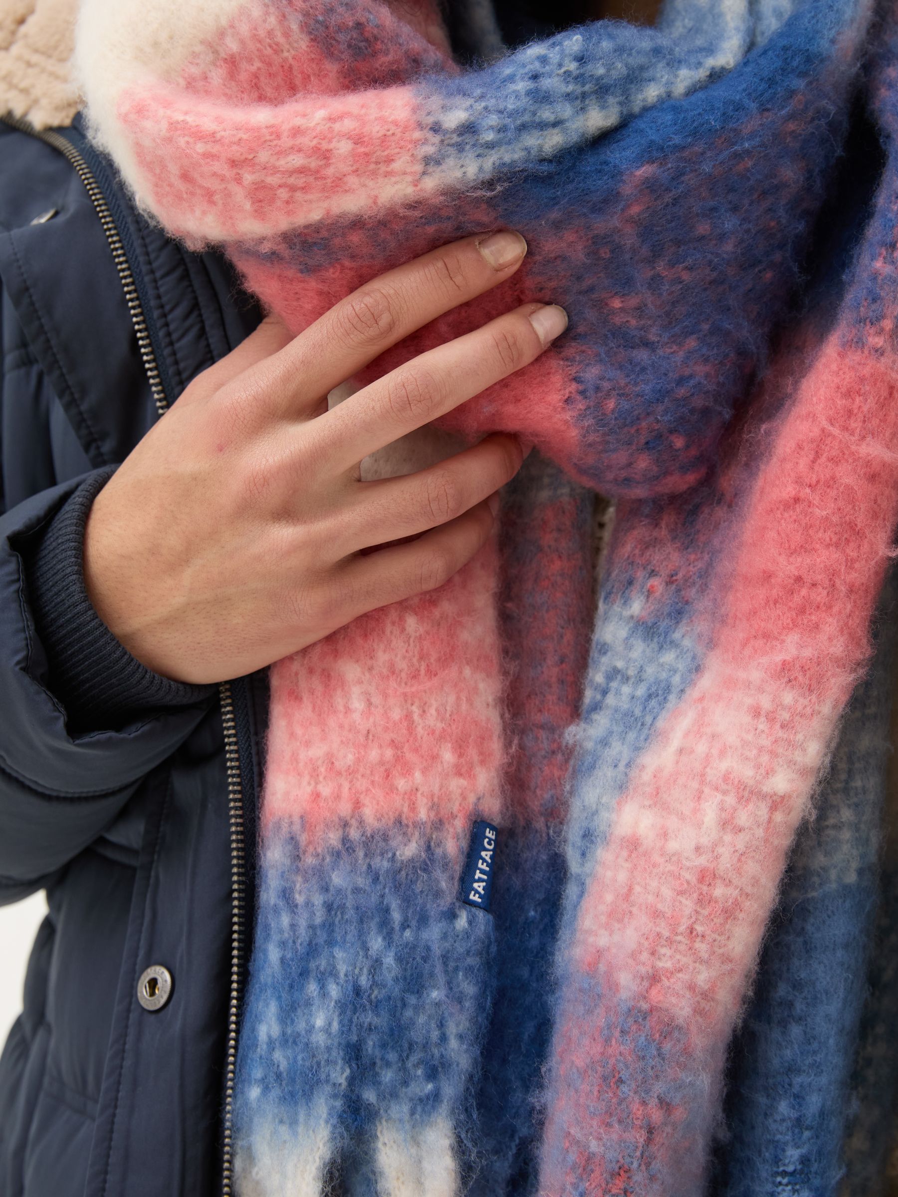 Blue Aspen Check Scarf - Image 4 of 4