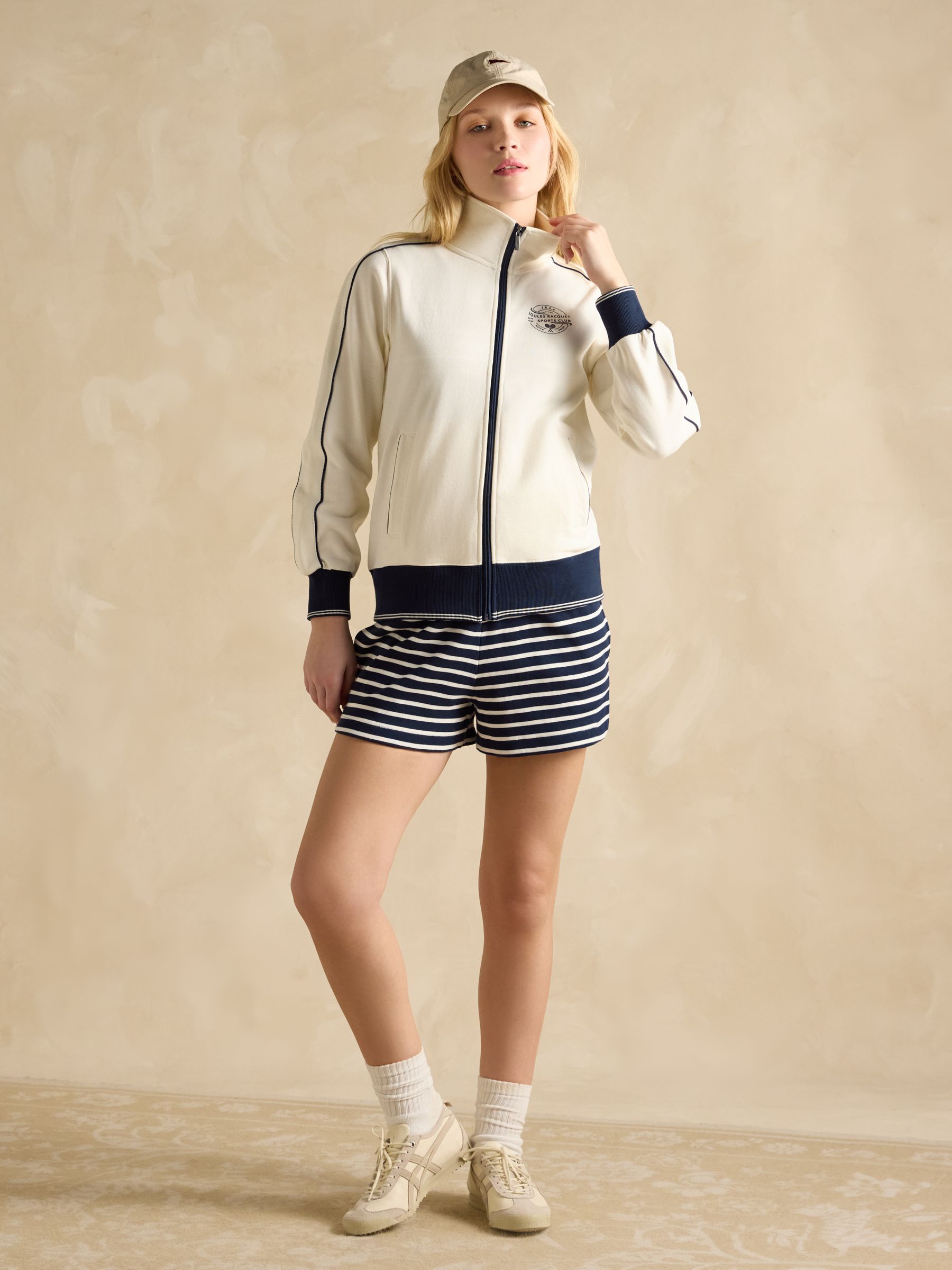 Cream Zip Through Cotton Jersey Track Jacket - Image 4 of 8