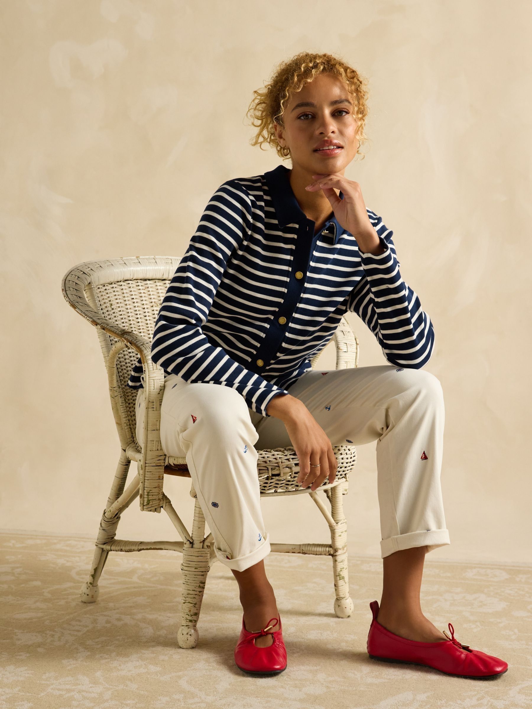 Harbour Navy Jersey Cardigan - Image 3 of 7