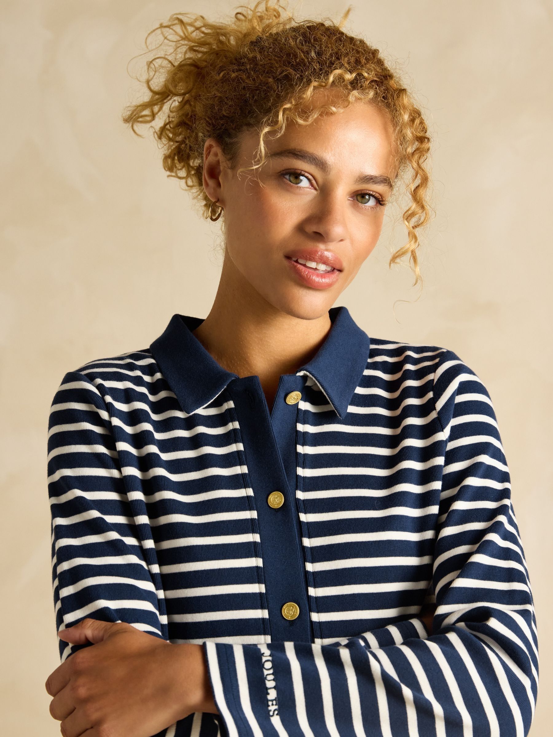 Harbour Navy Jersey Cardigan - Image 4 of 7
