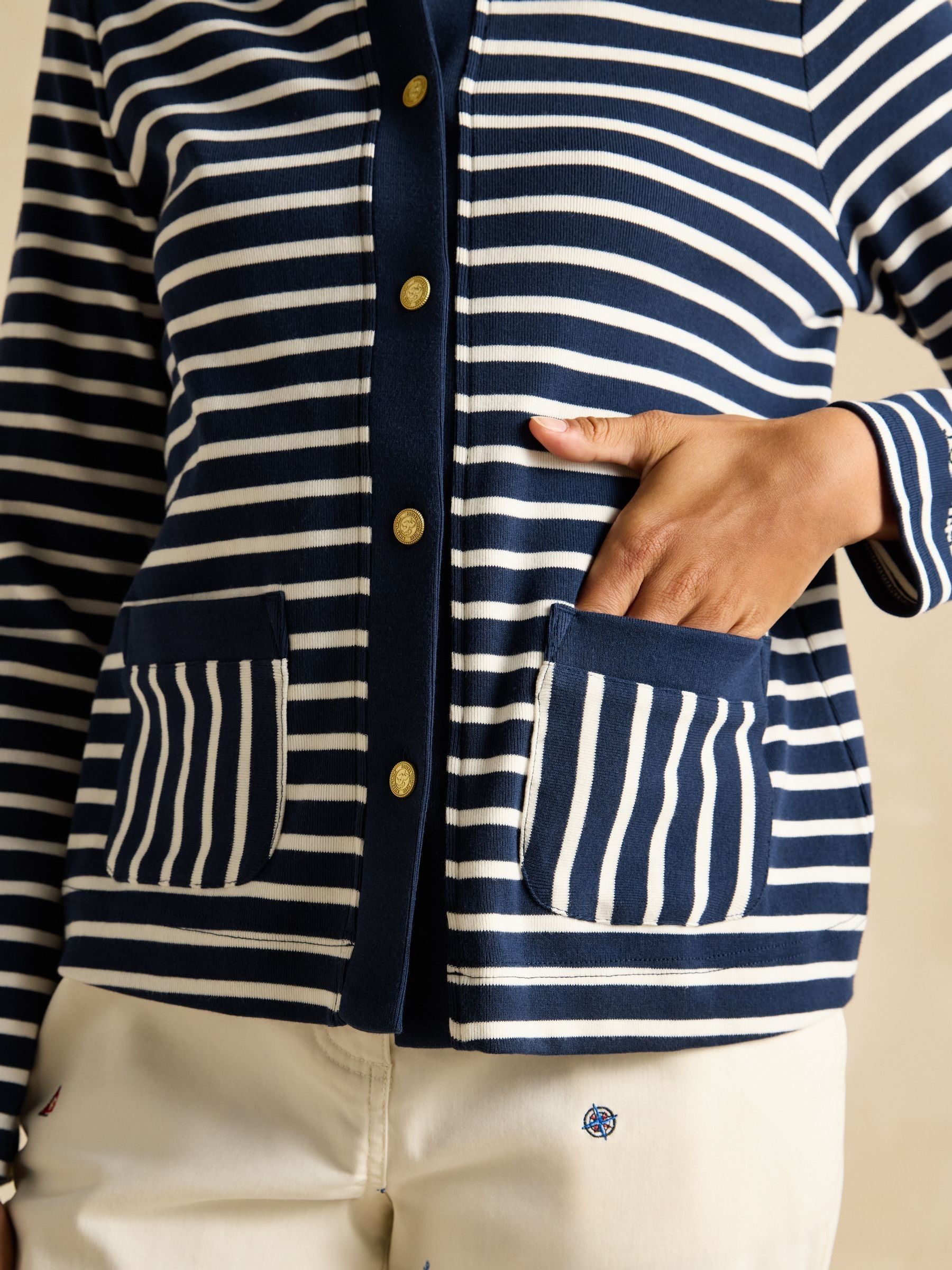 Harbour Navy Jersey Cardigan - Image 6 of 7