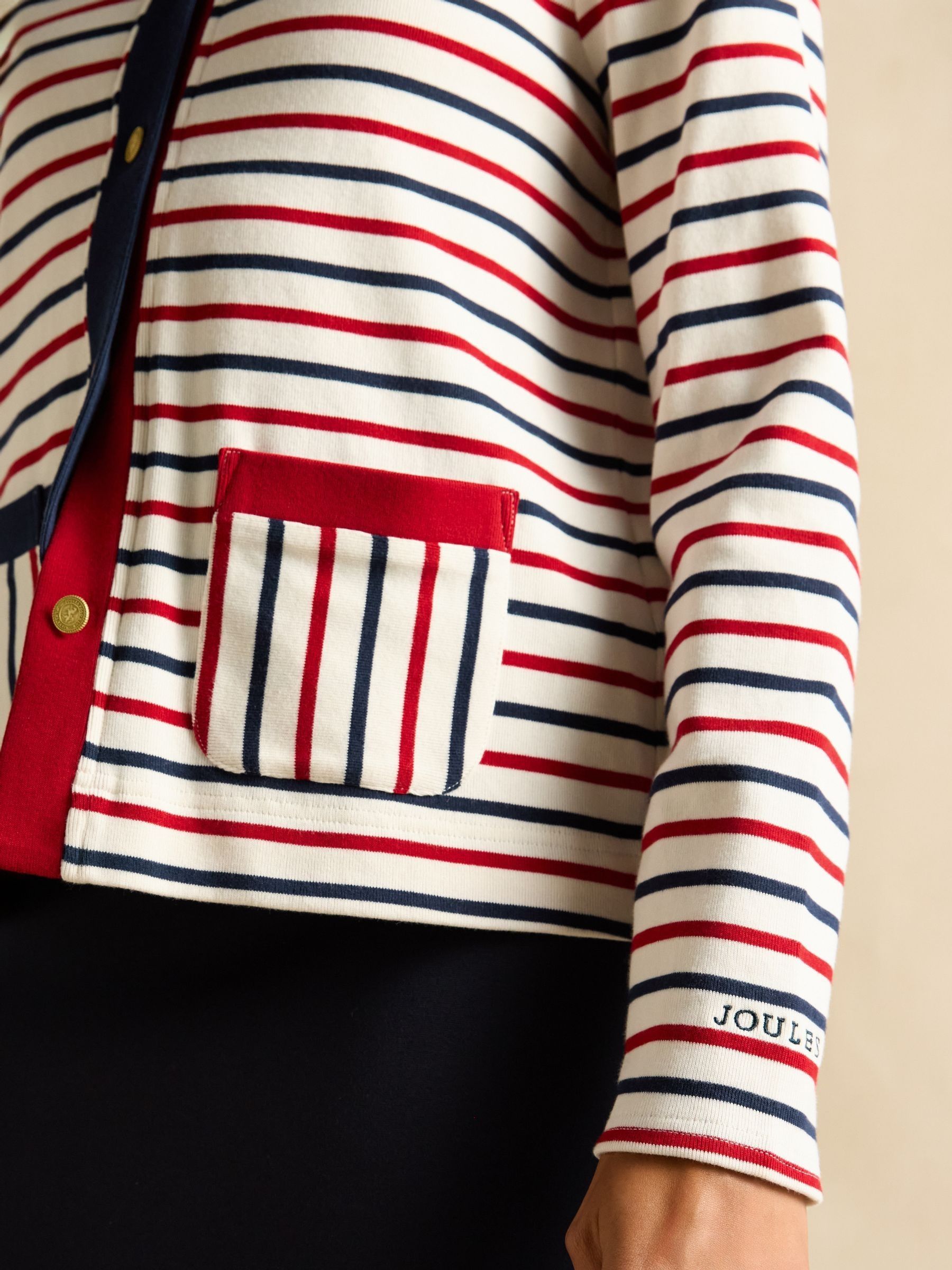 Harbour Blue & Red Jersey Cardigan - Image 5 of 9