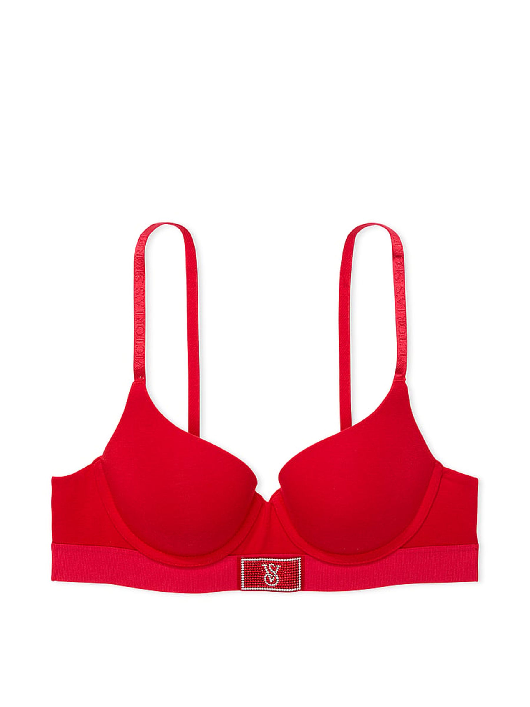 Lipstick Red Push Up Shine Patch Bra - Image 4 of 4