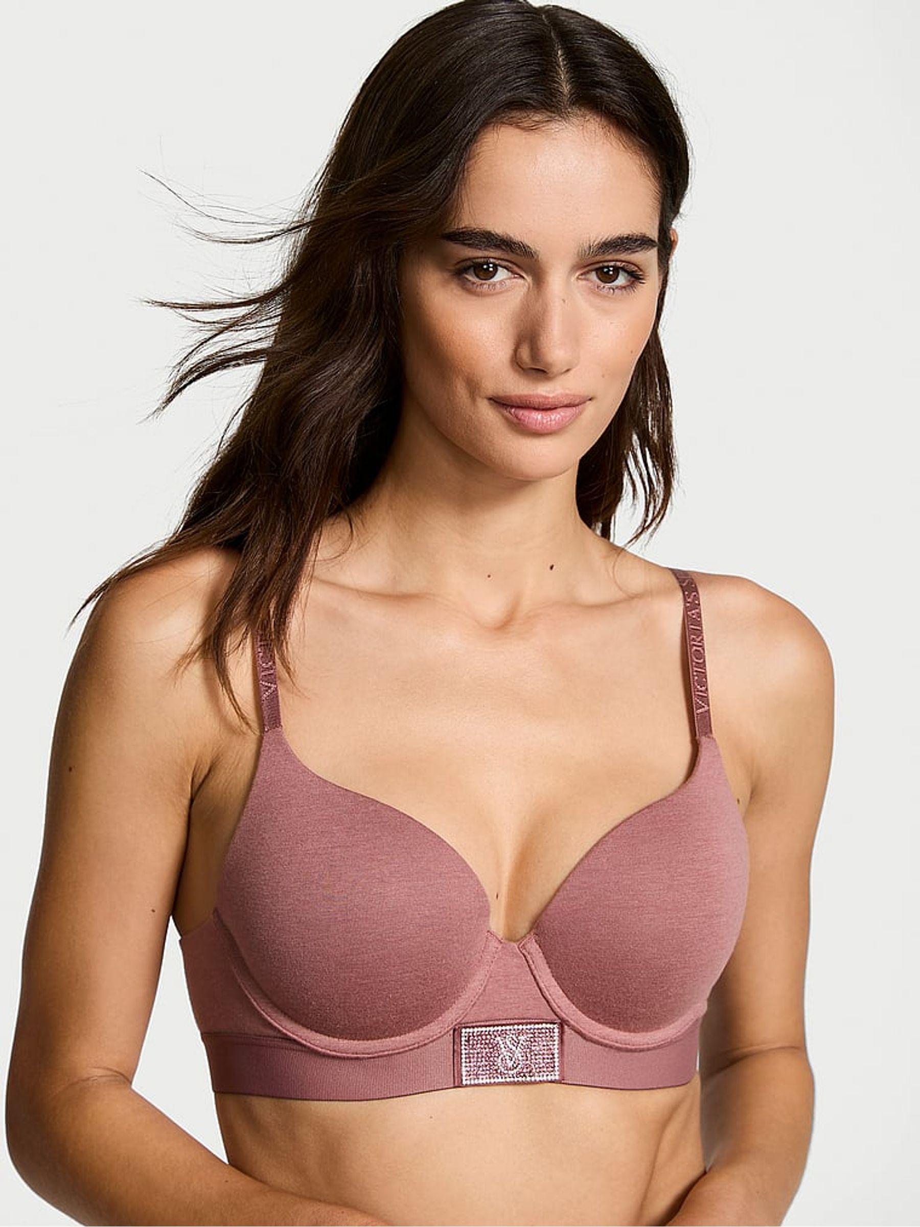 Vintage Rose Pink Push Up Shine Patch Bra - Image 1 of 3