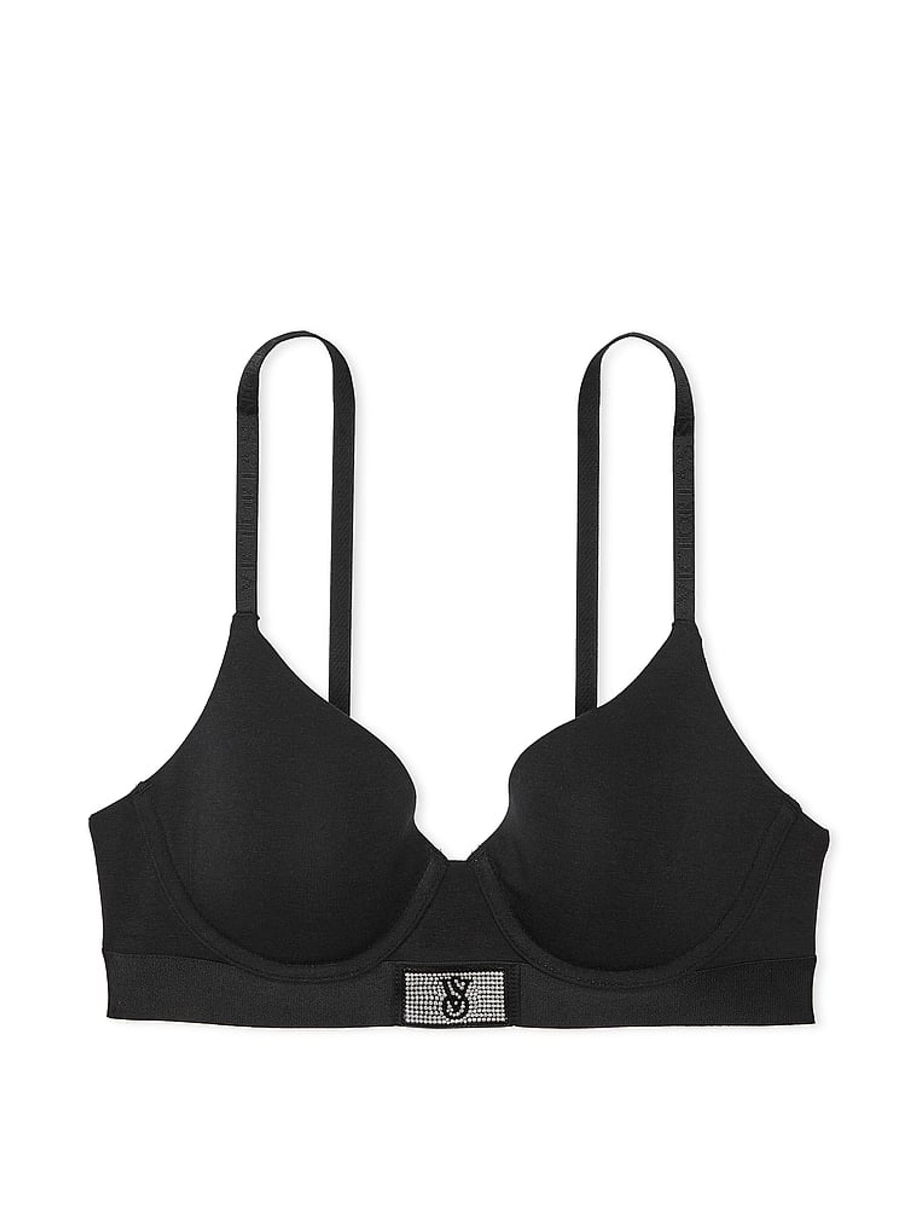 Black Lightly Lined Demi Shine Patch Bra - Image 3 of 3