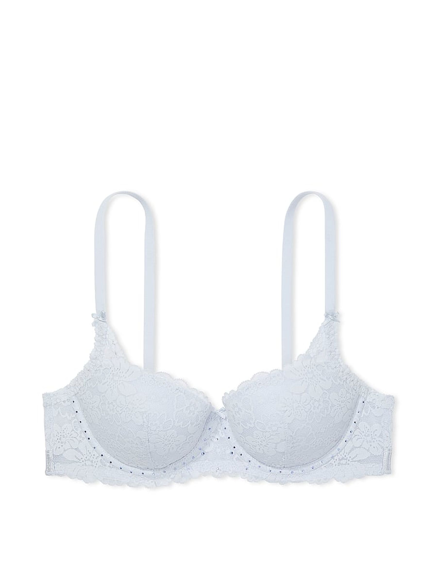 Hydrangea Blue Diamante Balcony Lace Bra - Image 4 of 4