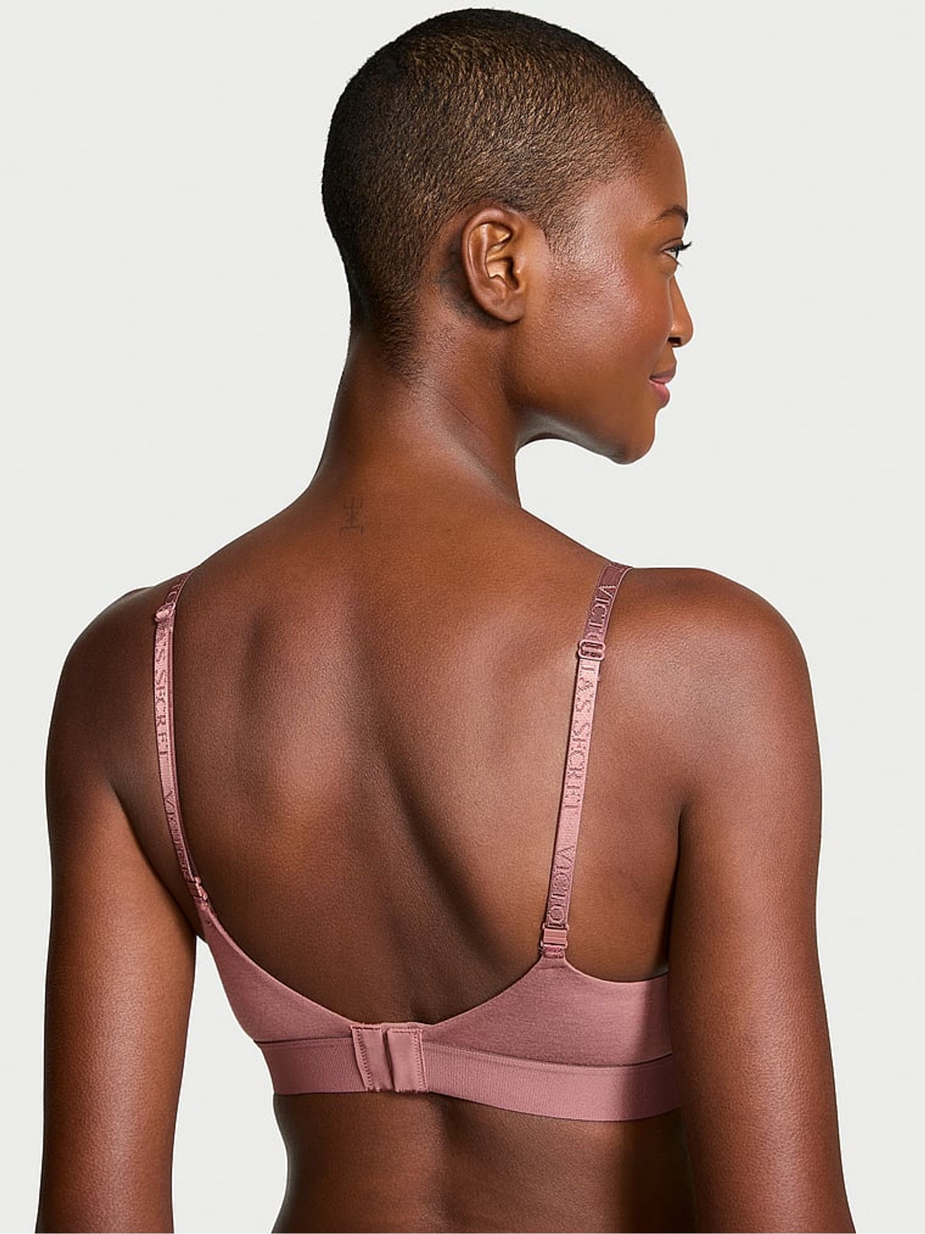 Vintage Rose Pink Non Wired Lightly Lined Shine Patch Bra - Image 2 of 3