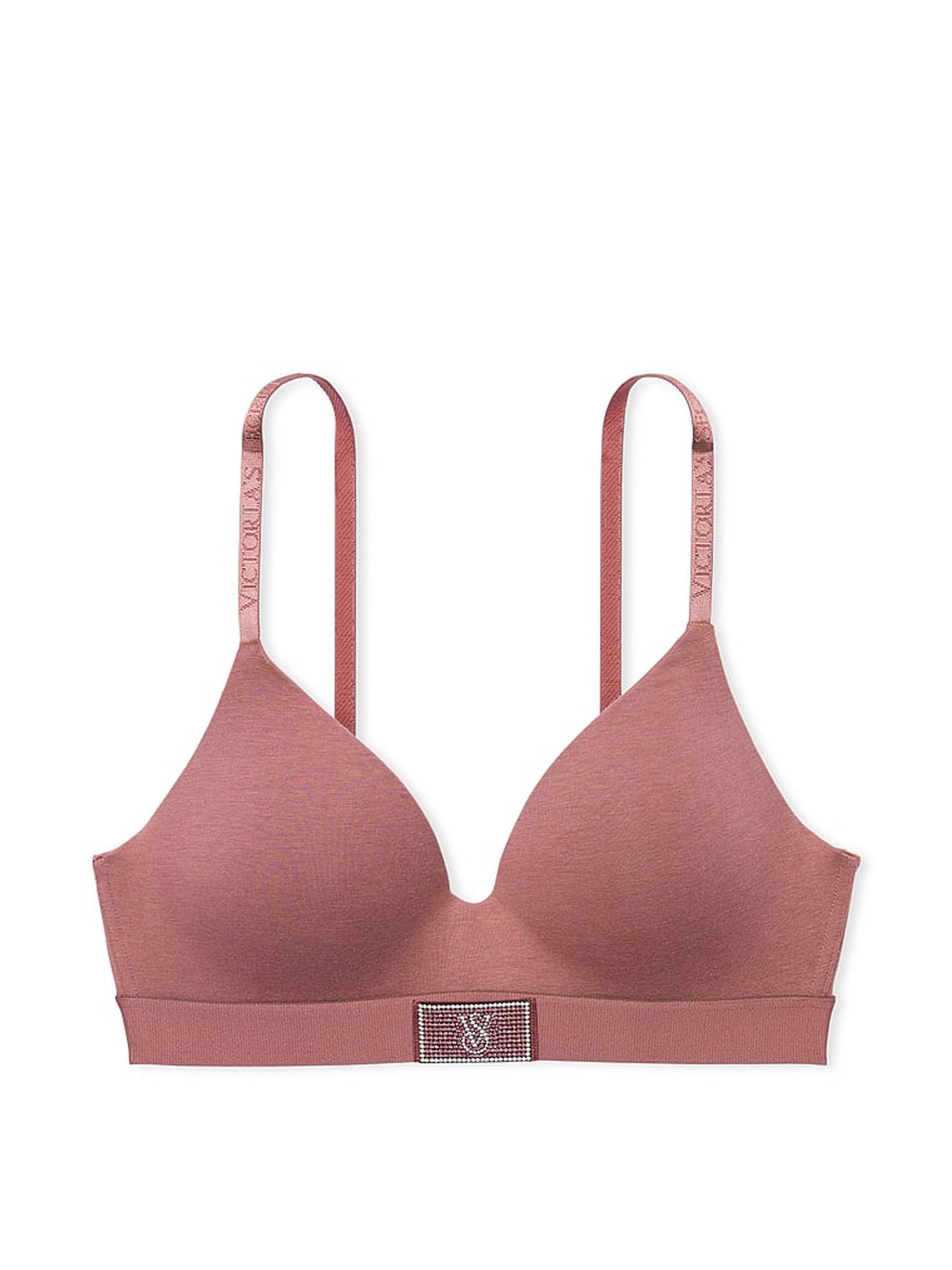 Vintage Rose Pink Non Wired Lightly Lined Shine Patch Bra - Image 3 of 3