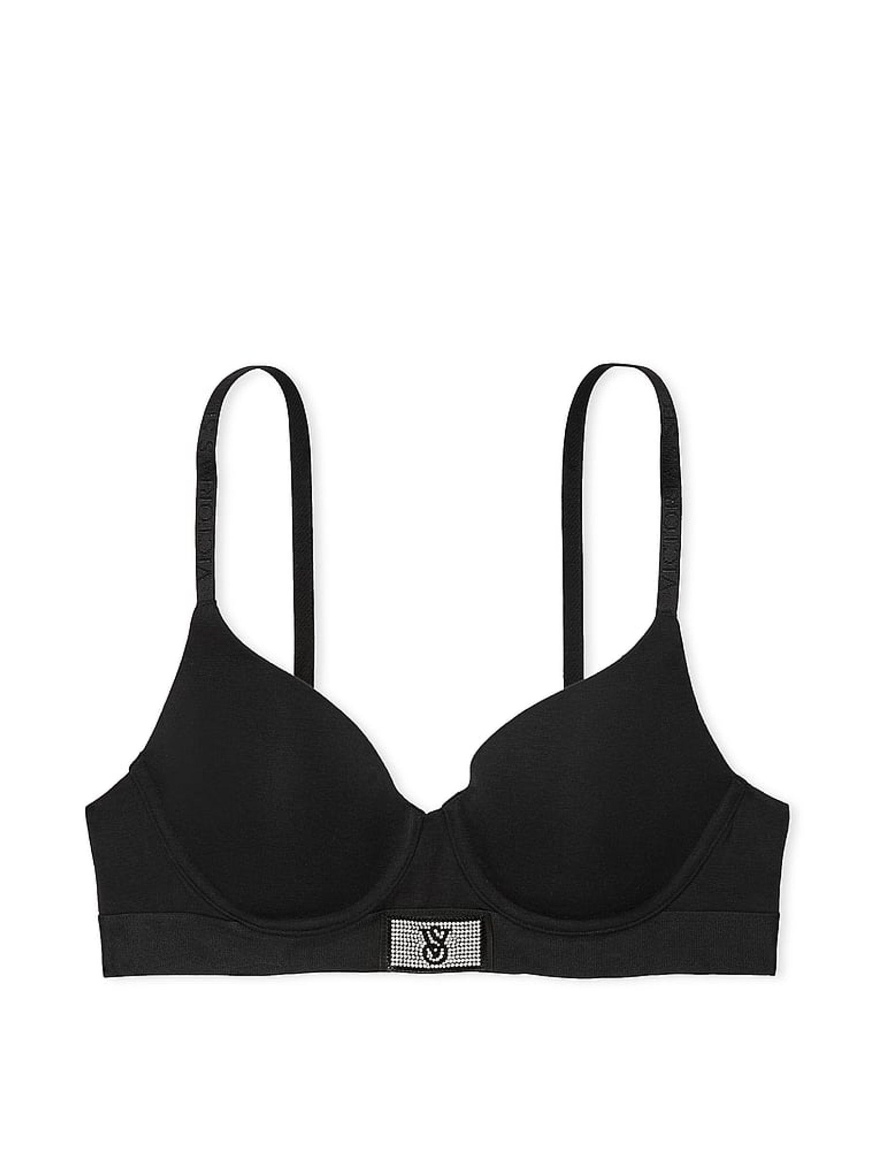 Black Lightly Lined Full Cup Shine Patch Bra - Image 3 of 3