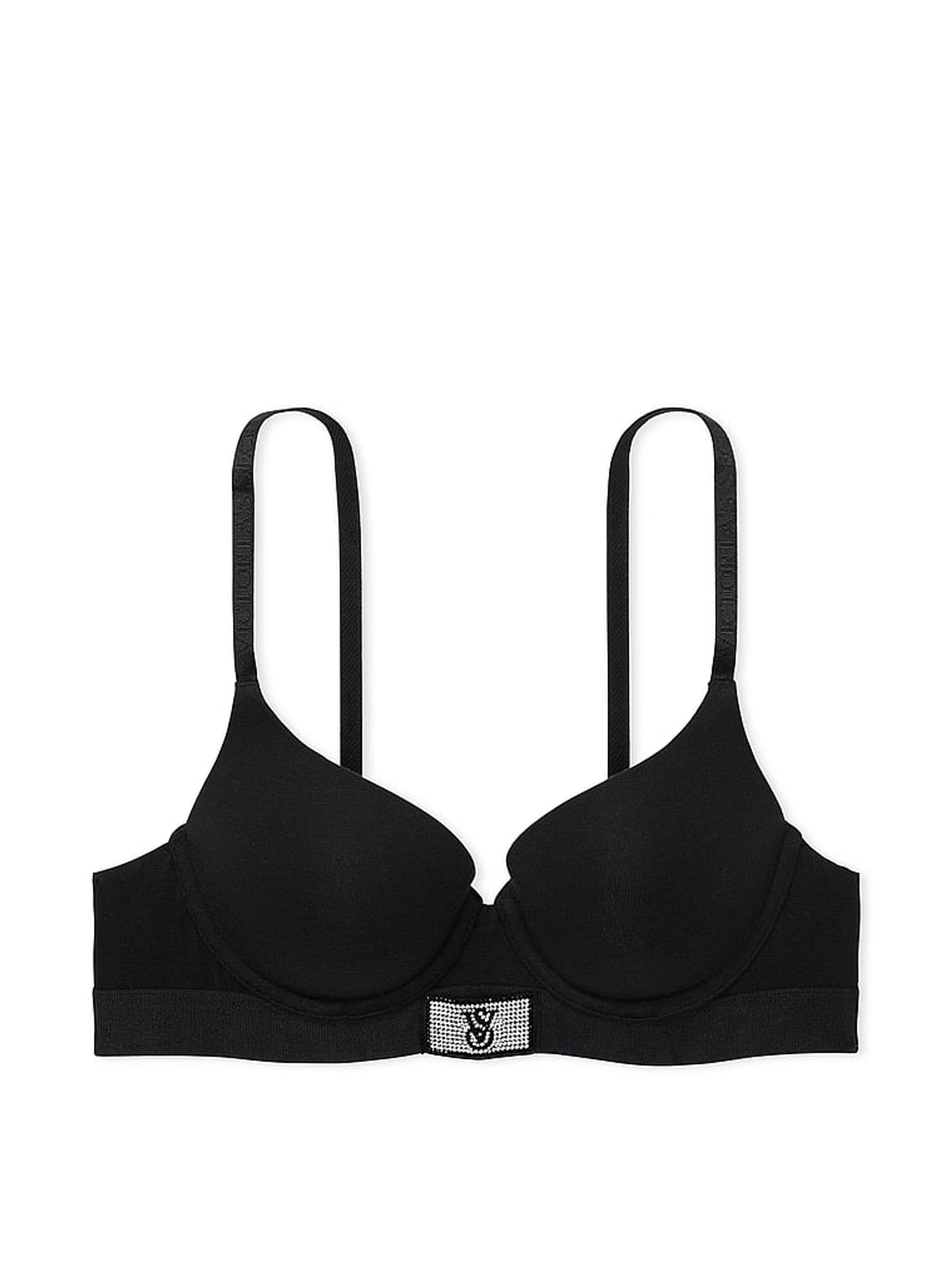 Black Push Up Shine Patch Bra - Image 3 of 3