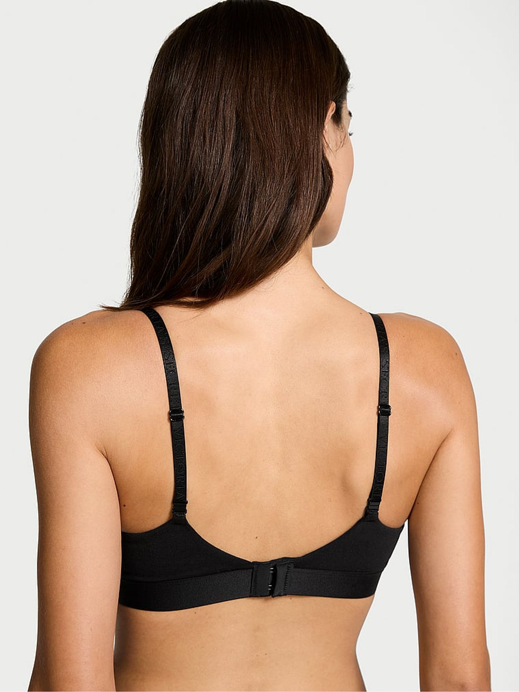 Black Non Wired Lightly Lined Shine Patch Bra - Image 2 of 4