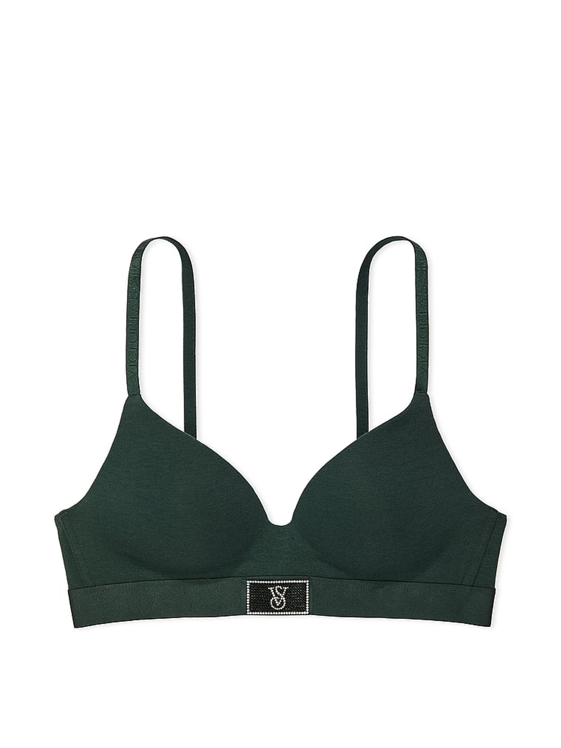 Botanical Green Non Wired Lightly Lined Shine Patch Bra - Image 3 of 3