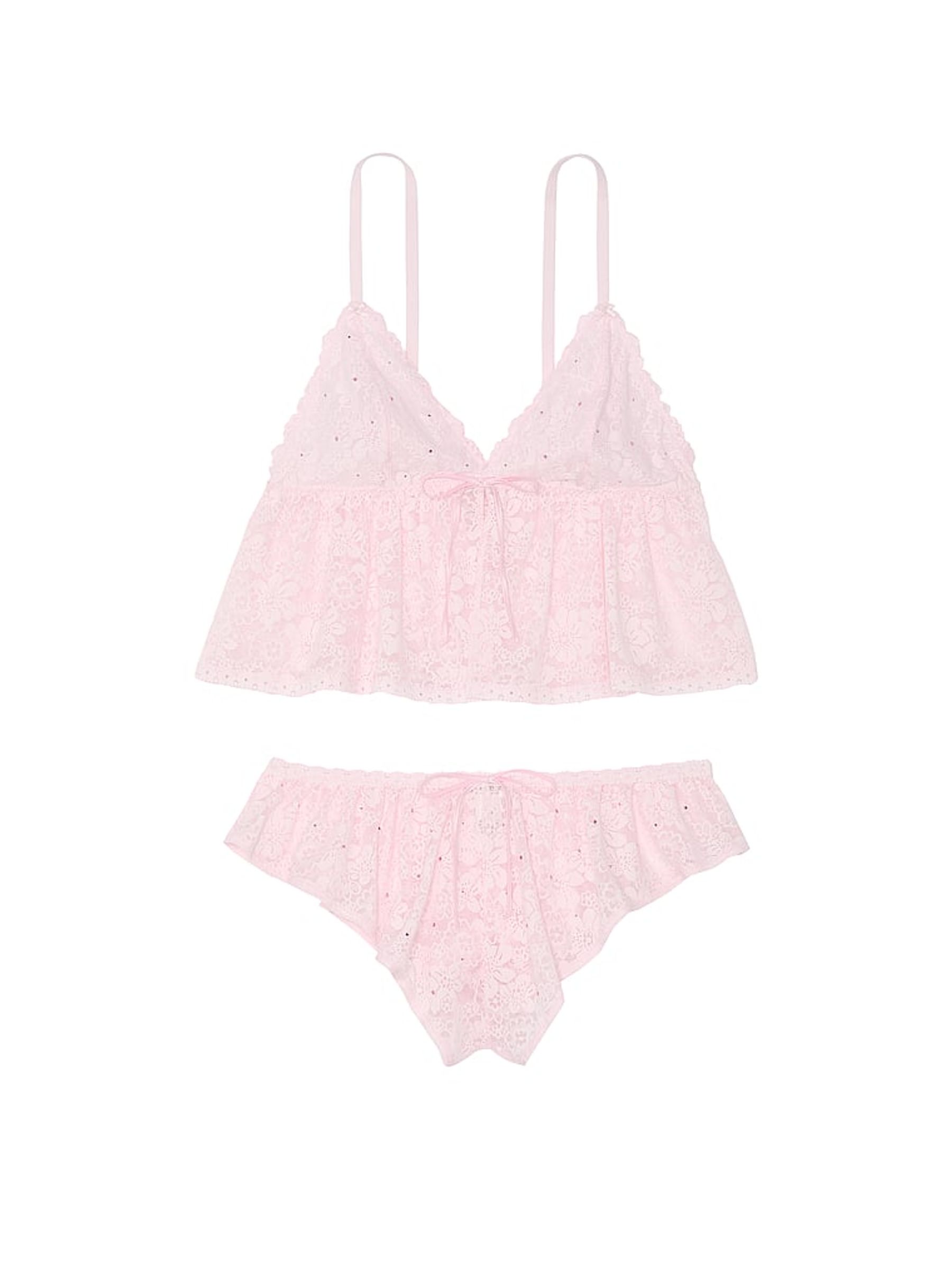 Pink Tulip Diamante Lace Cami Pyjama Set - Image 3 of 3