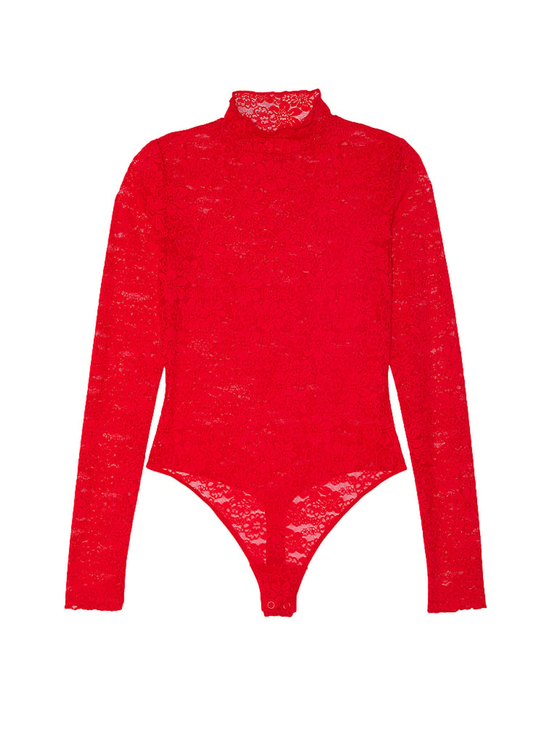 Red Pepper Lace Mock Neck Bodysuit - Image 3 of 3