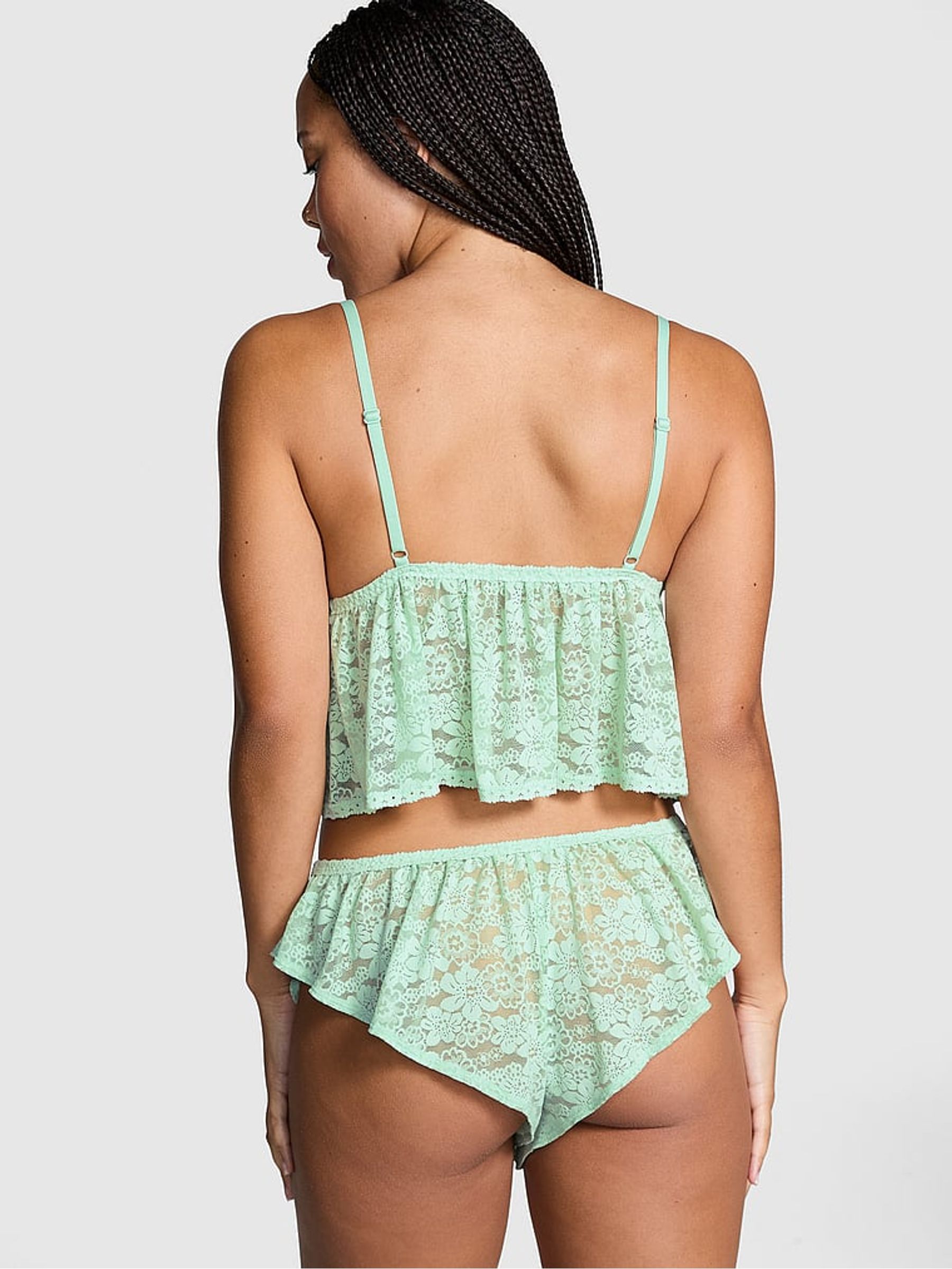 Mint Green Lace Cami Pyjama Set - Image 2 of 3