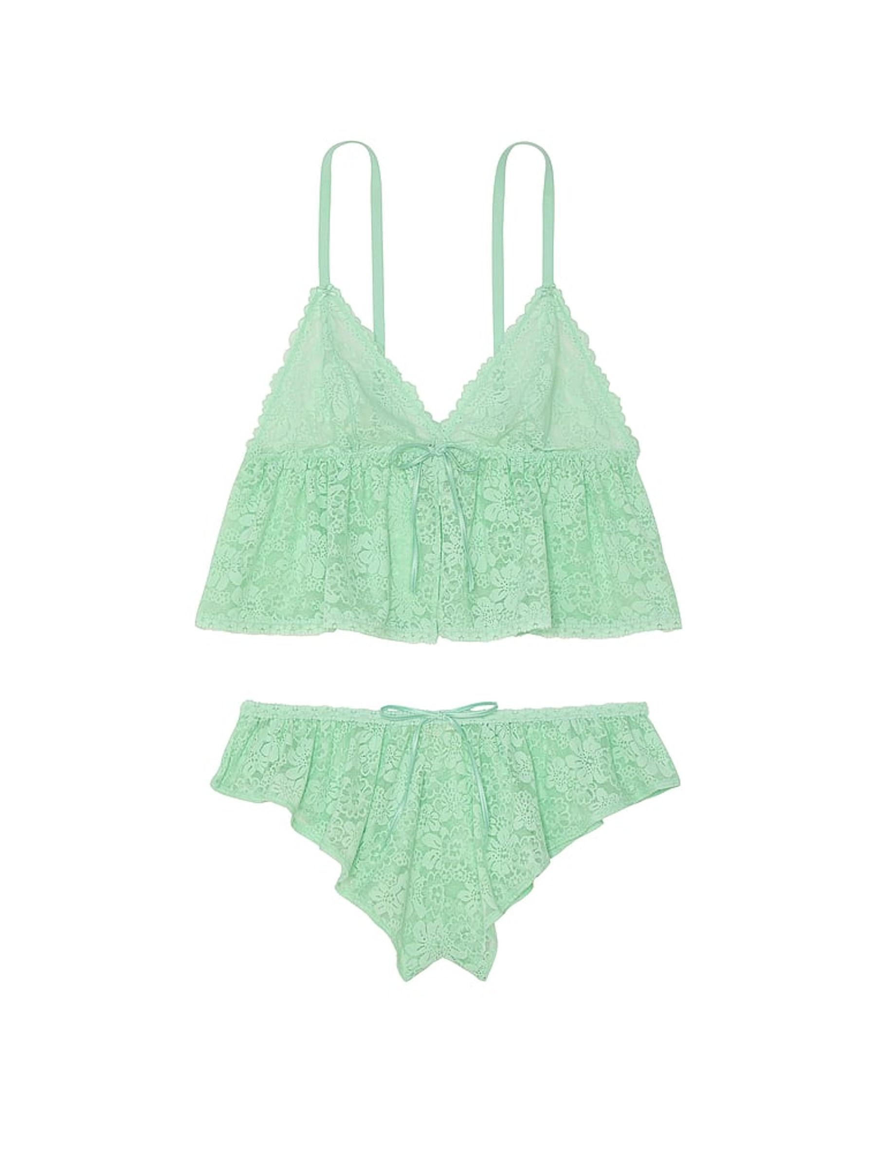 Mint Green Lace Cami Pyjama Set - Image 3 of 3