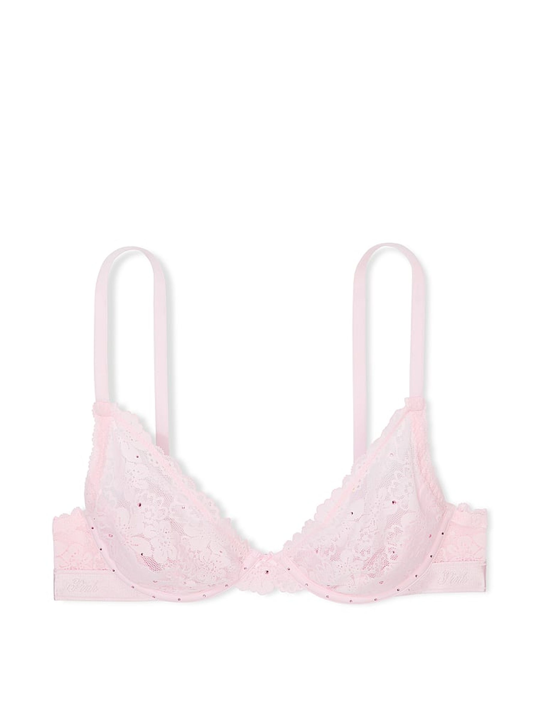 Pink Tulip Diamante Plunge Lace Bra - Image 4 of 4