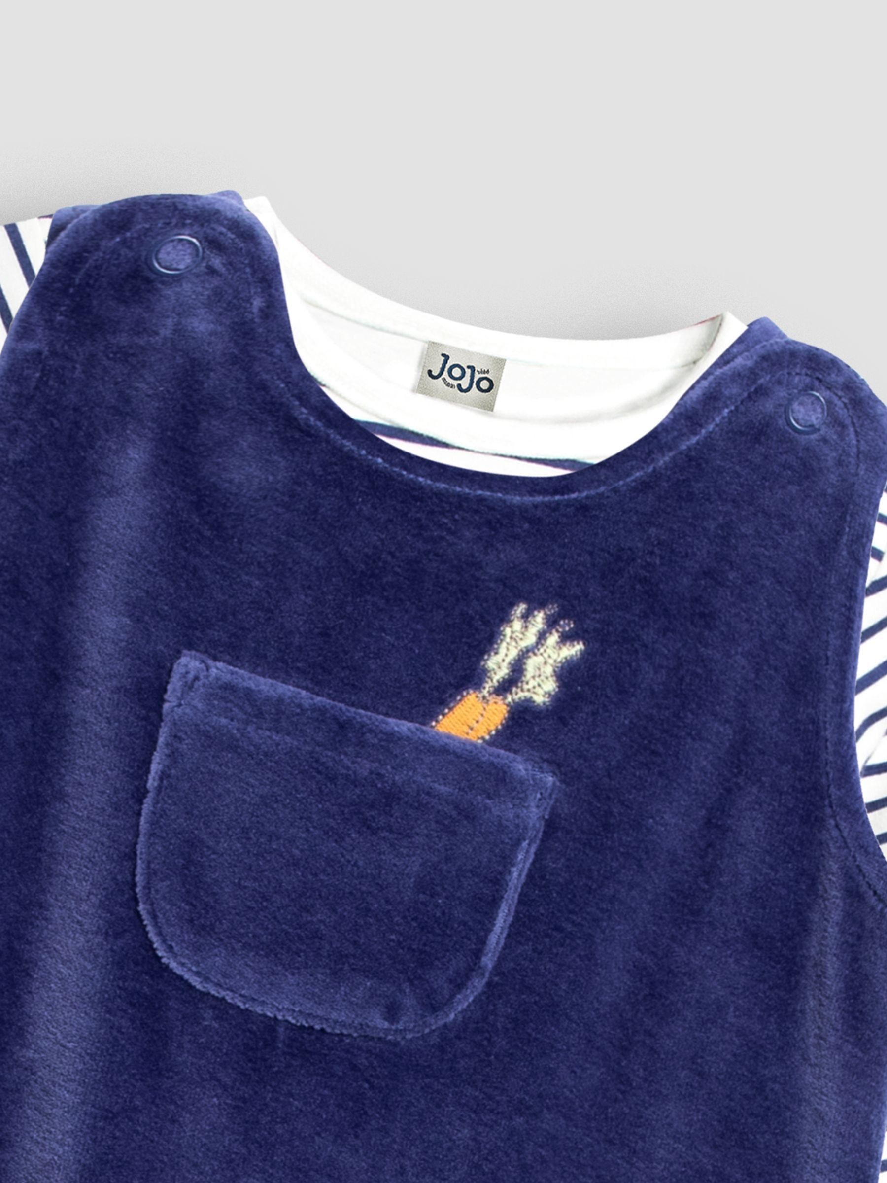 Navy Velour Dungarees & Top Set - Image 7 of 10