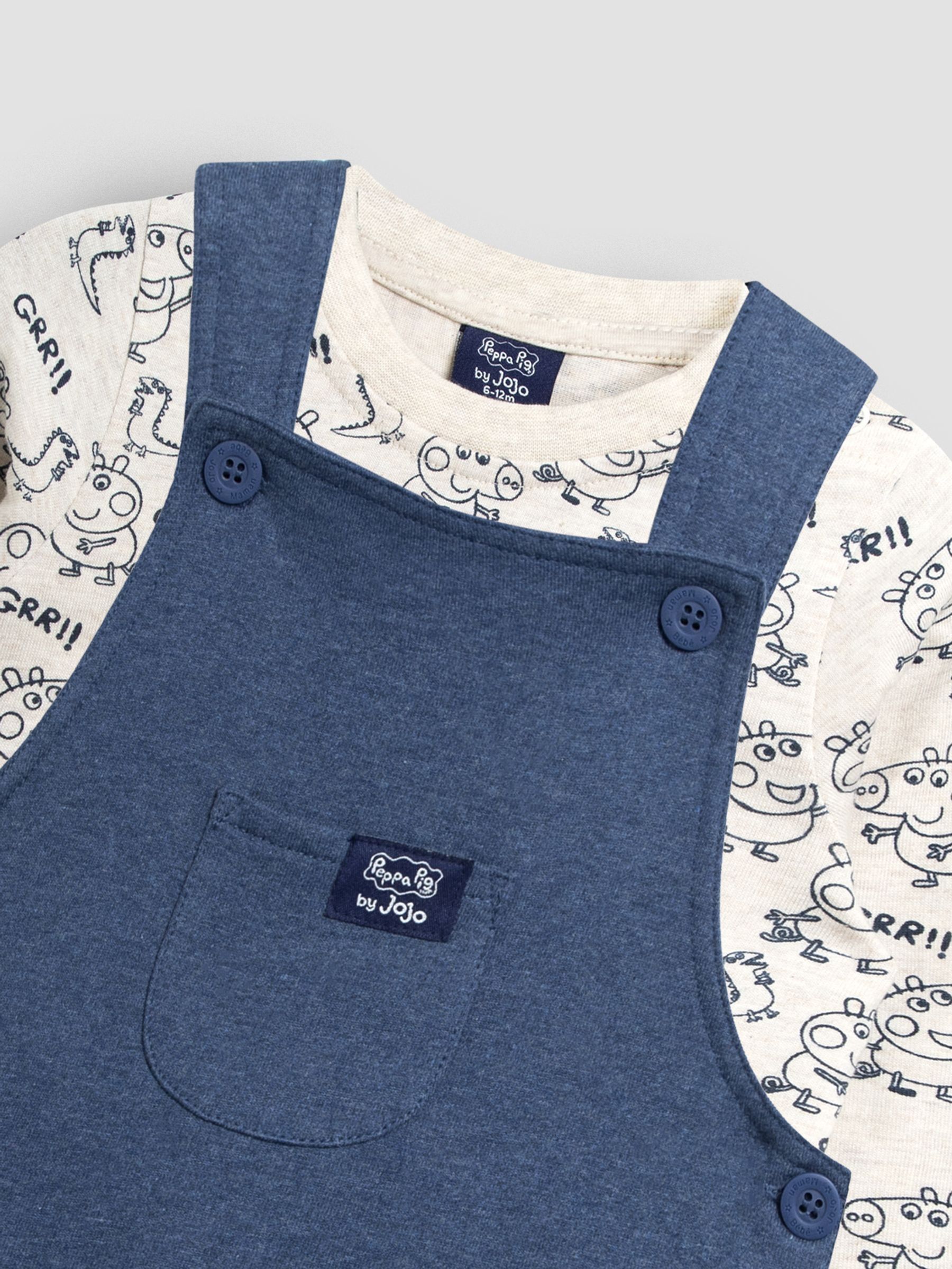 Denim Pepper Pig Printed Top & Dungarees Set - Image 6 of 8