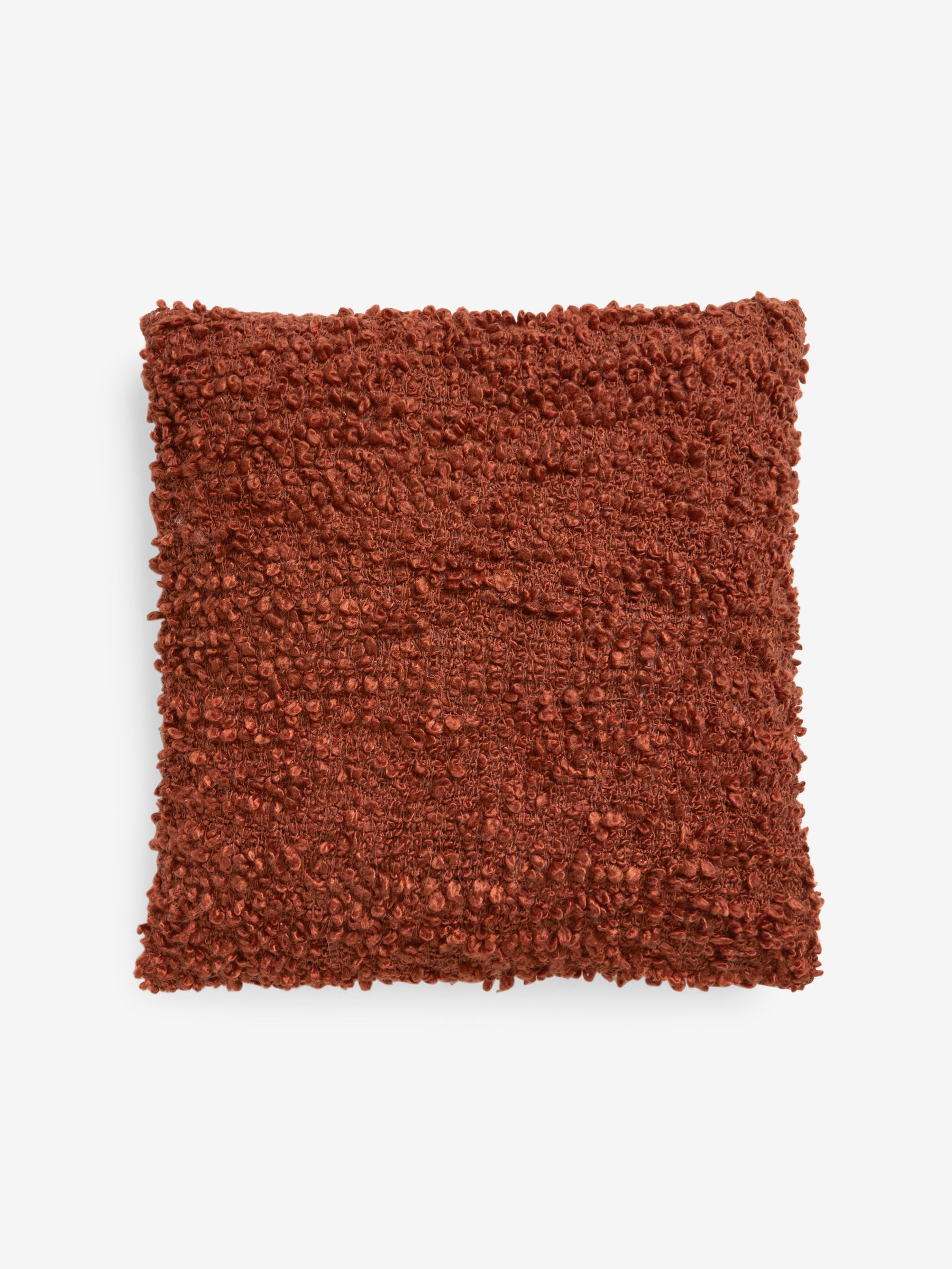 Agda Chunky Boucle Cushion in Rust Red - Image 4 of 4