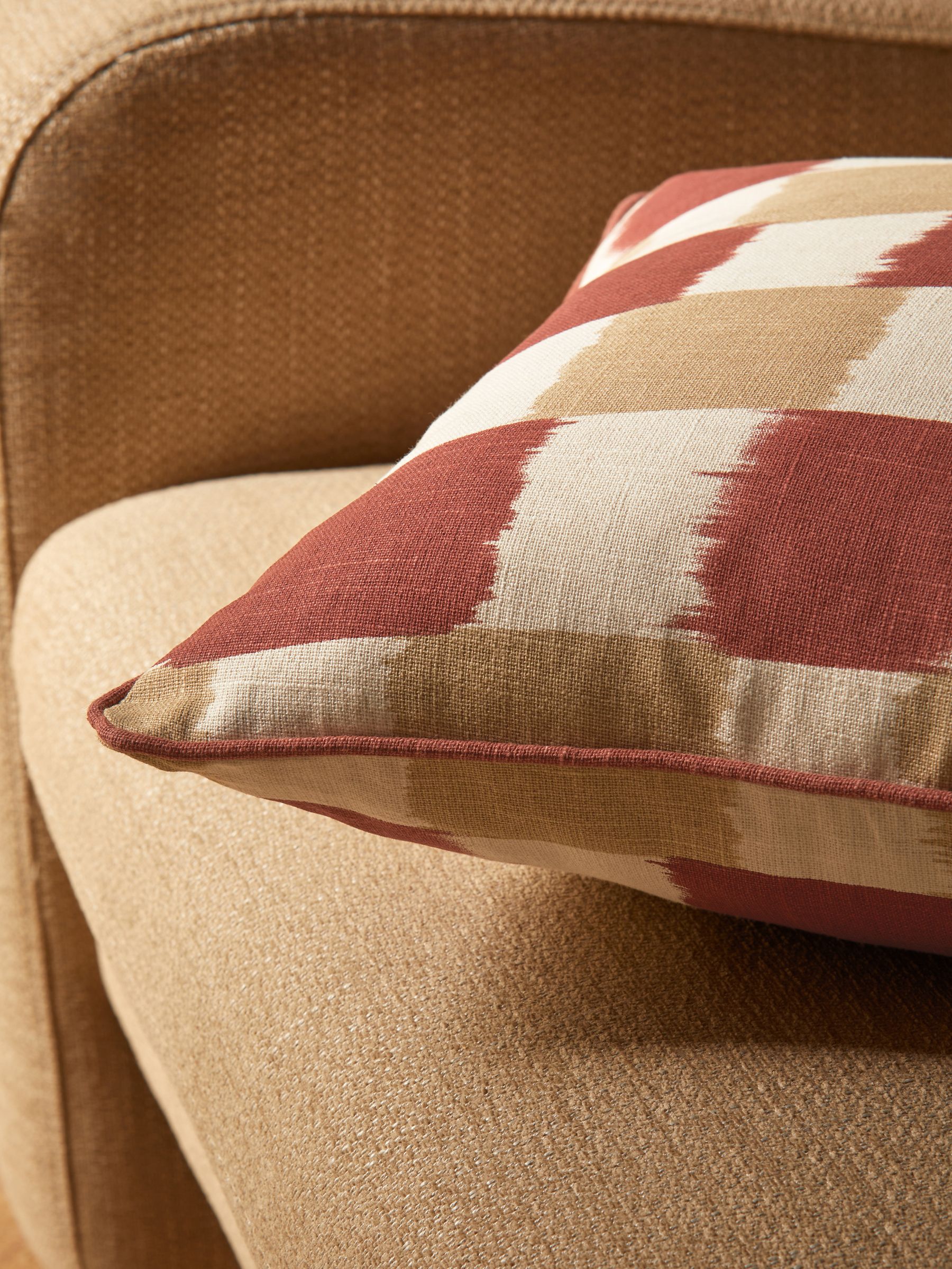 100% Cotton Desi Geo Cushion in Red - Image 2 of 4