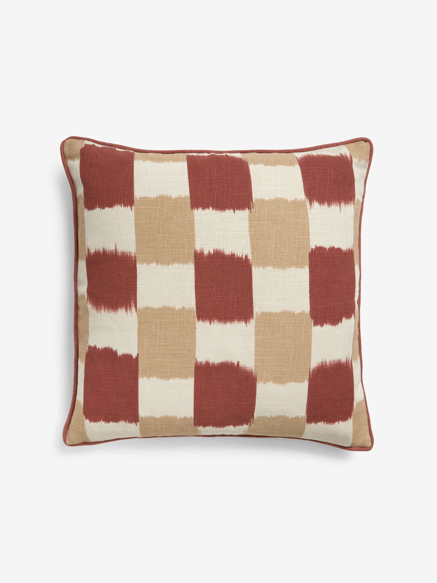 100% Cotton Desi Geo Cushion in Red - Image 4 of 4