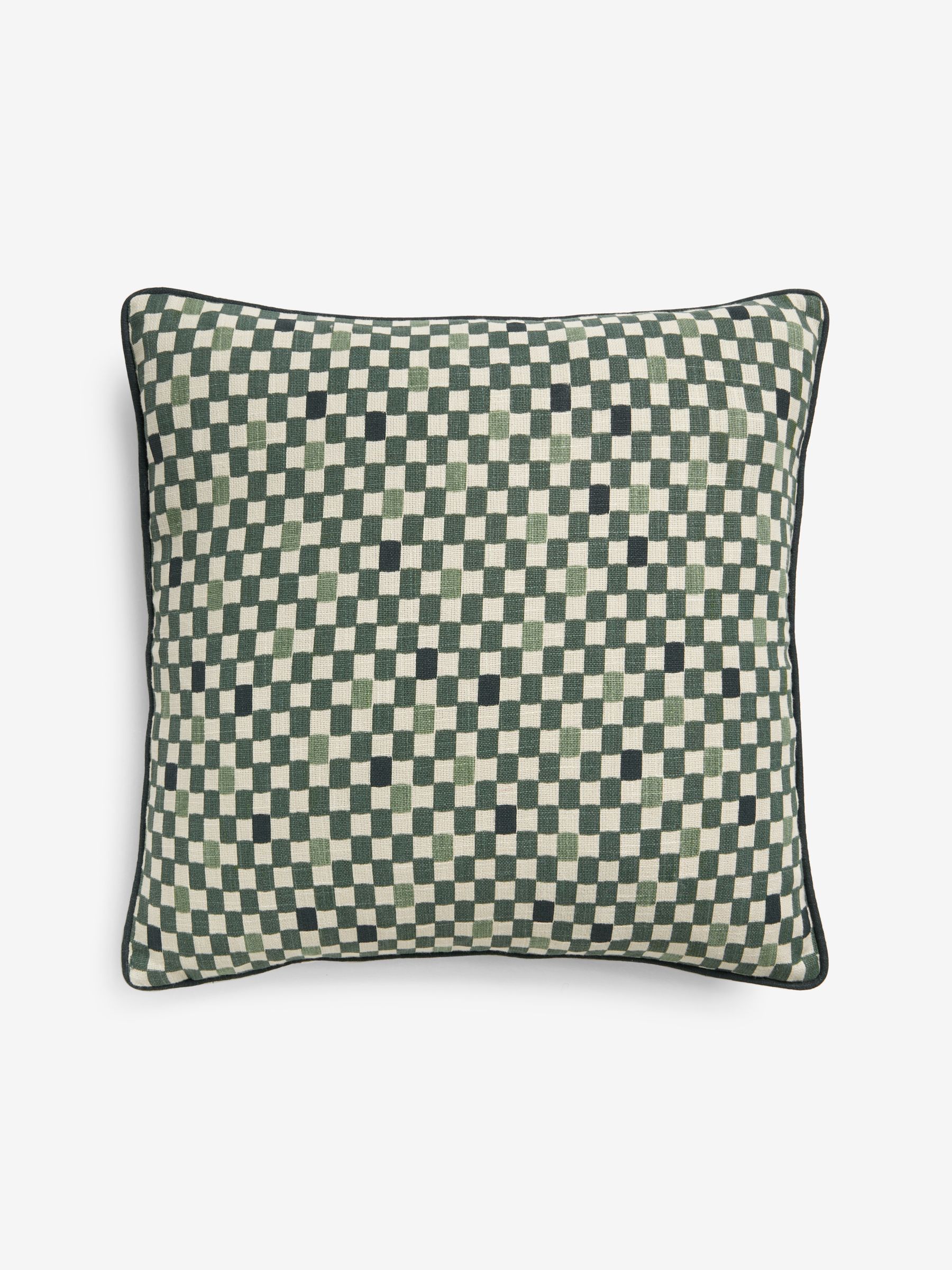 100% Cotton Desi Geo Cushion in Green - Image 4 of 4