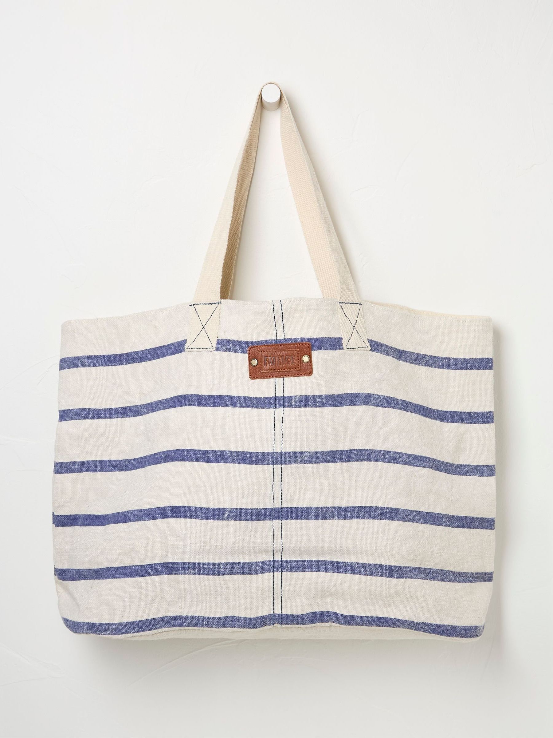 Natural Oversized Peony Beach Bag - Image 1 of 3 Natural Oversized Peony Beach Bag - Image 1 of 3
