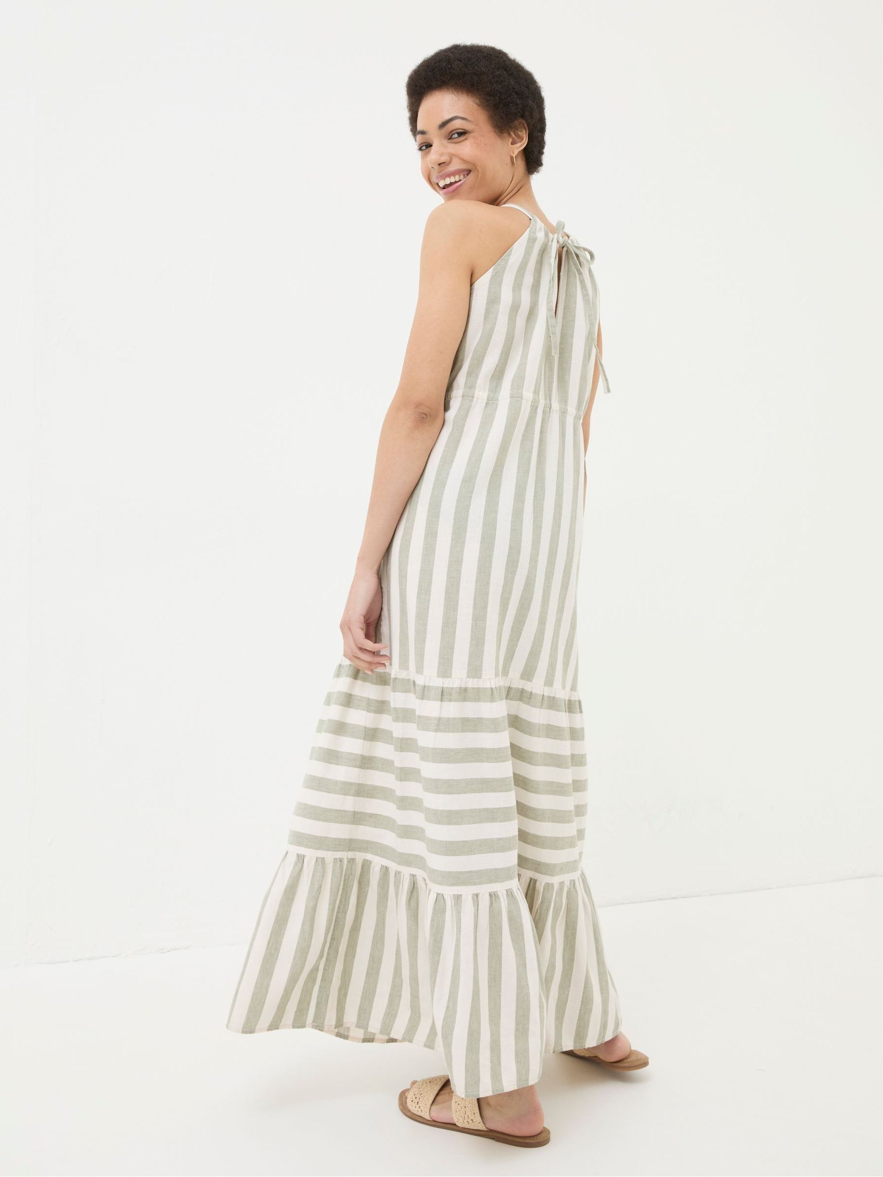 Amali Green Linen Blend Maxi Dress - Image 2 of 3