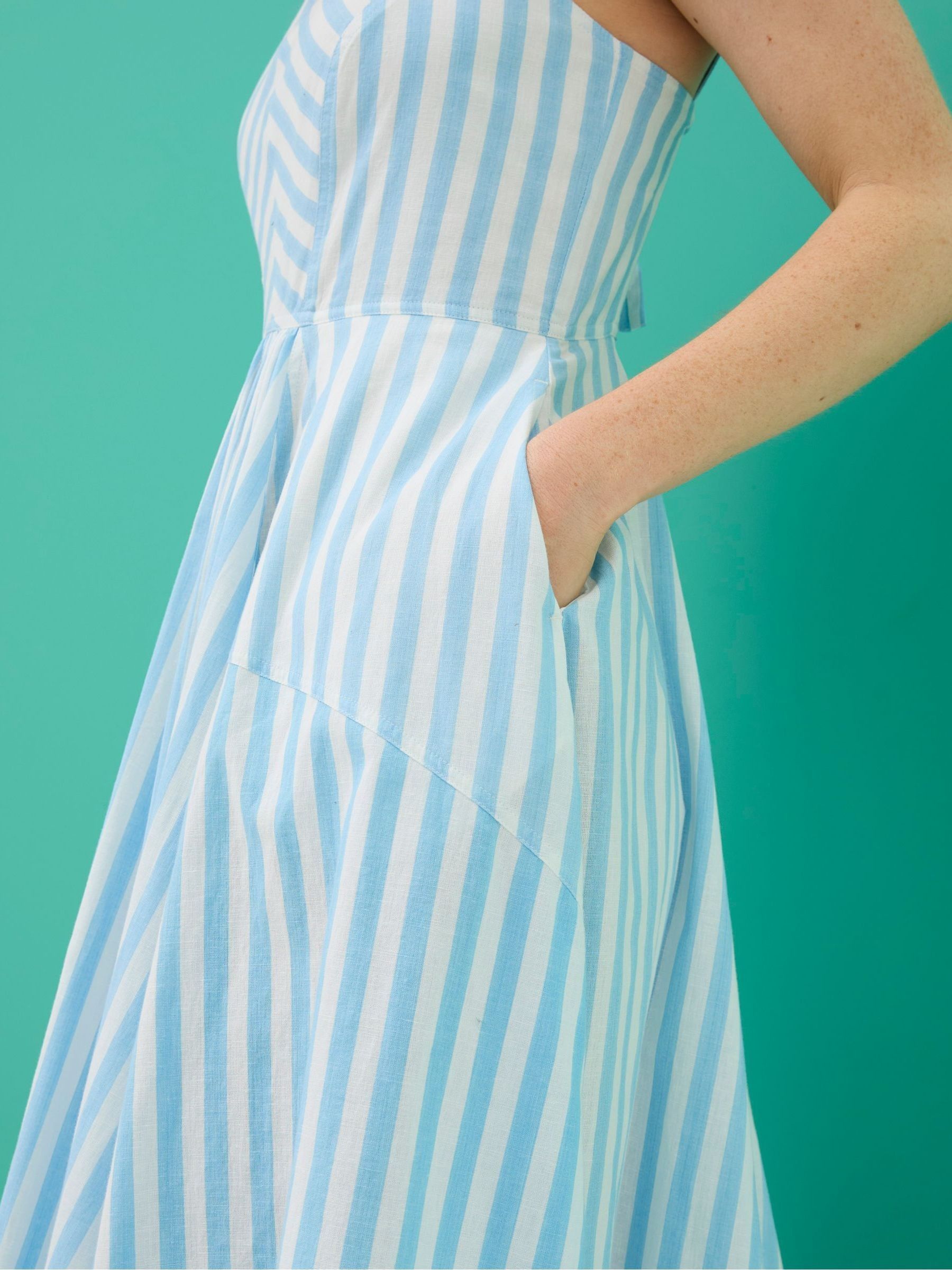 Blue Maria Jude Stripe Midi Dress - Image 4 of 4