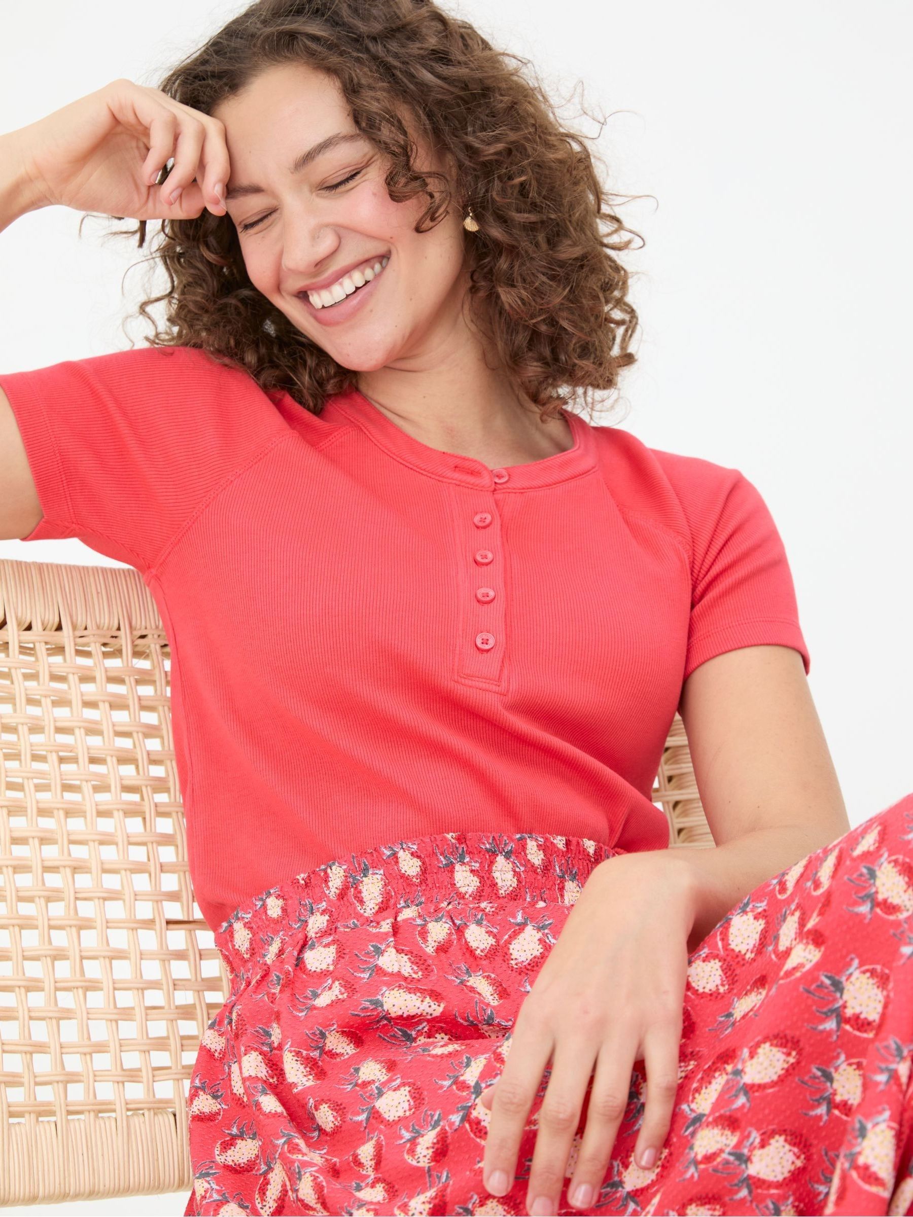 Rosa Red Rib T-Shirt - Image 3 of 5