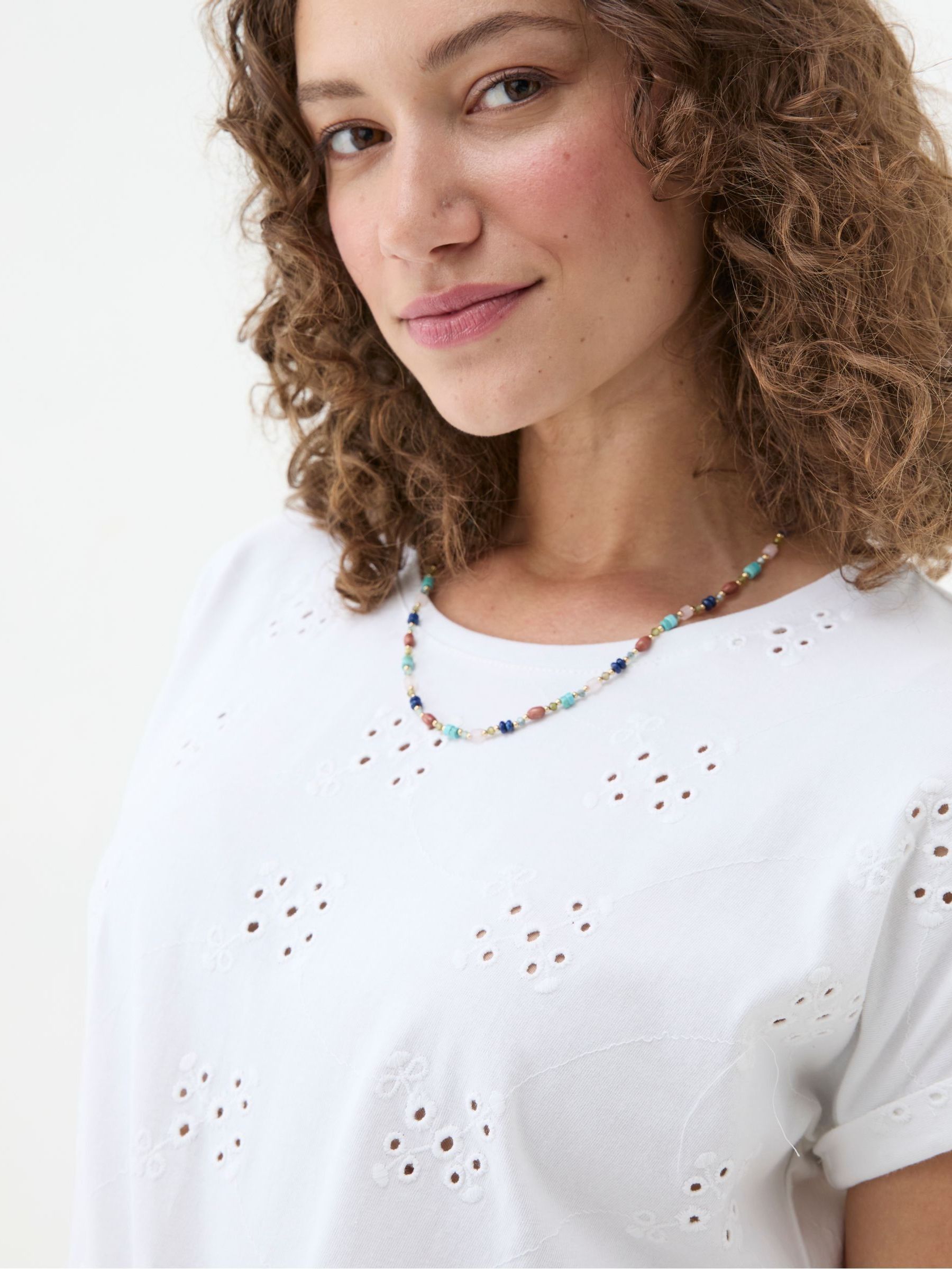 Roisin Natural Tie Front Top - Image 4 of 6