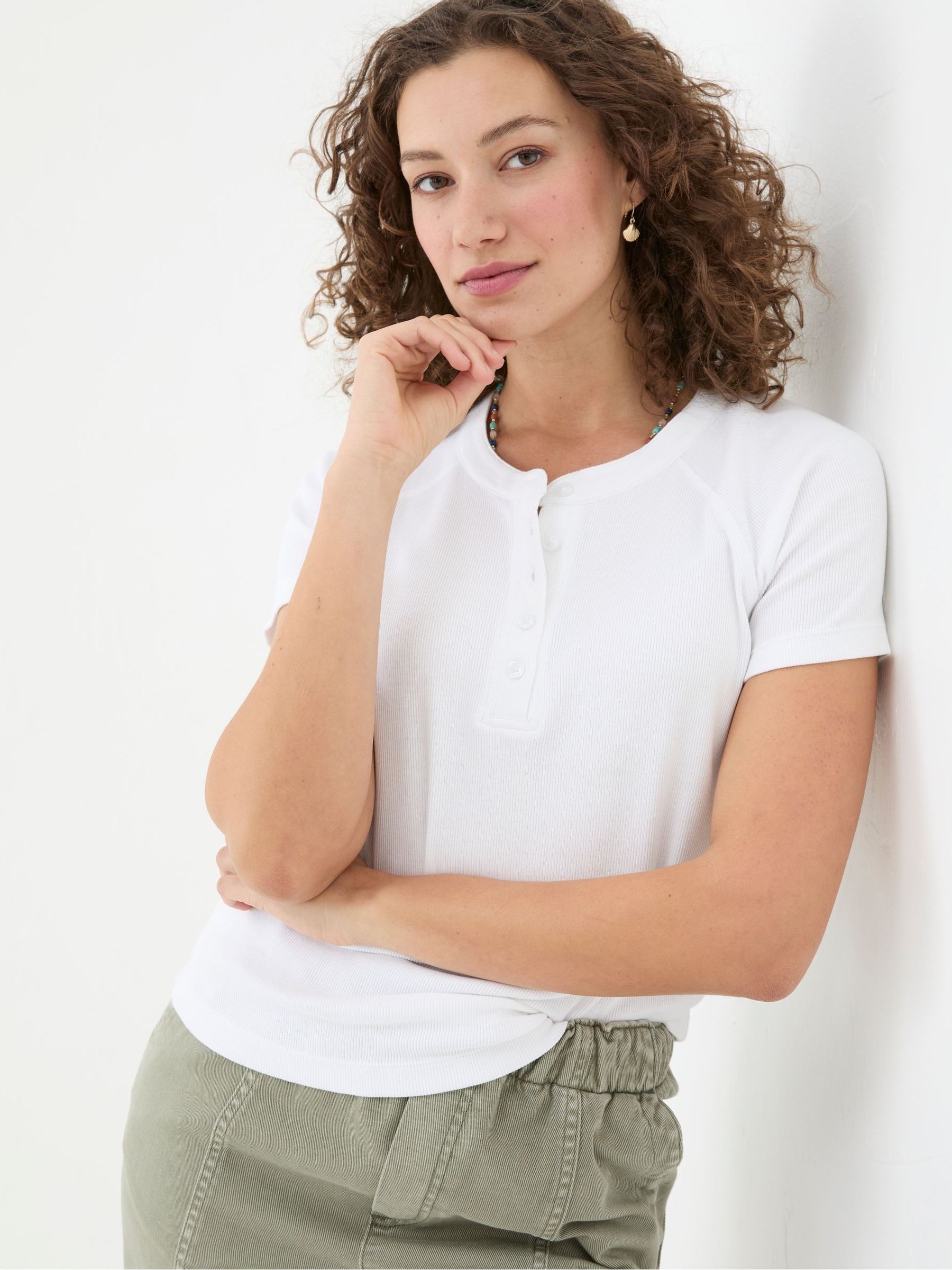 Rosa White Rib T-Shirt - Image 3 of 5
