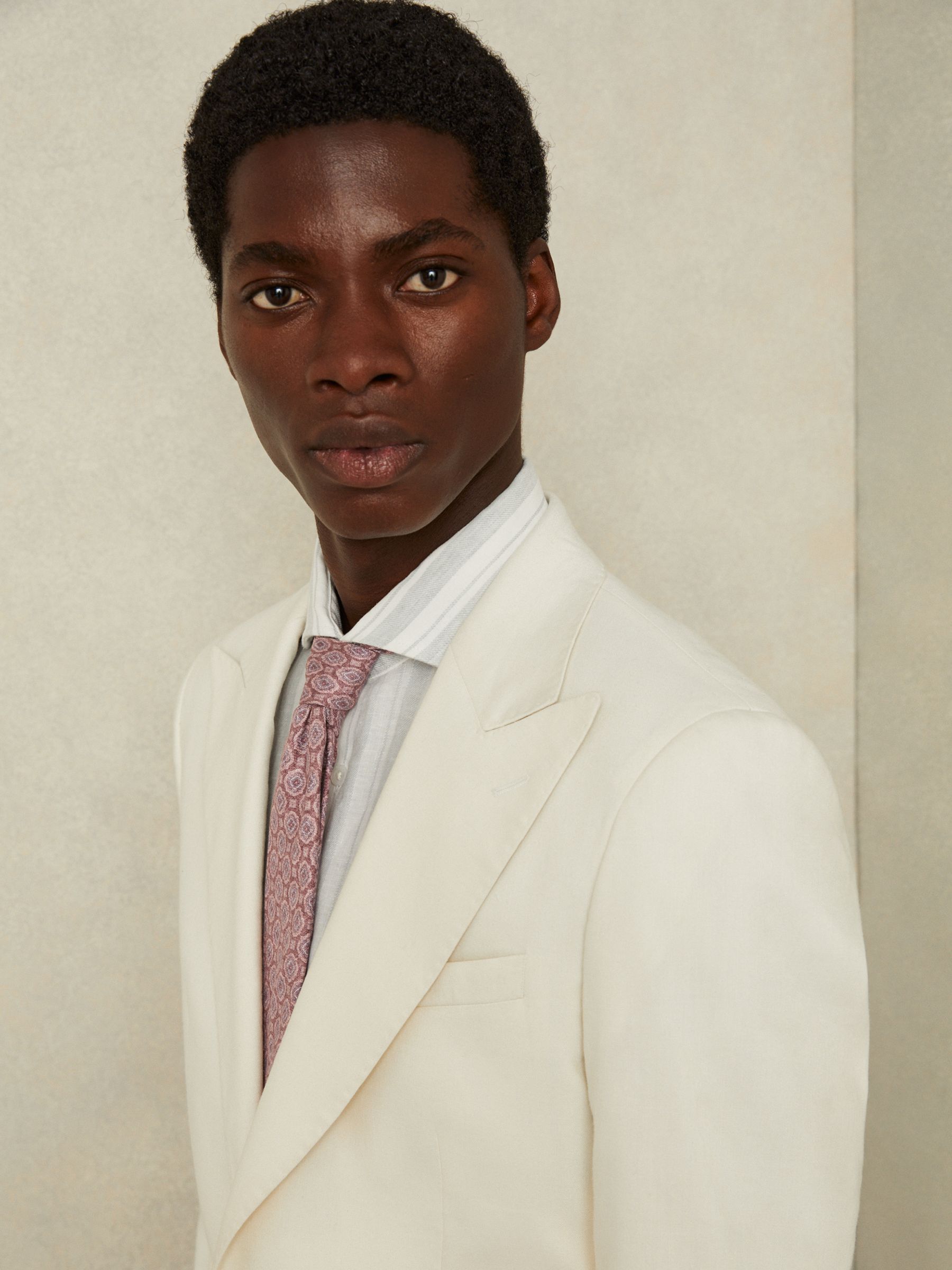 Silk Floral Medallion Tie in Dusty Pink - Image 2 of 5
