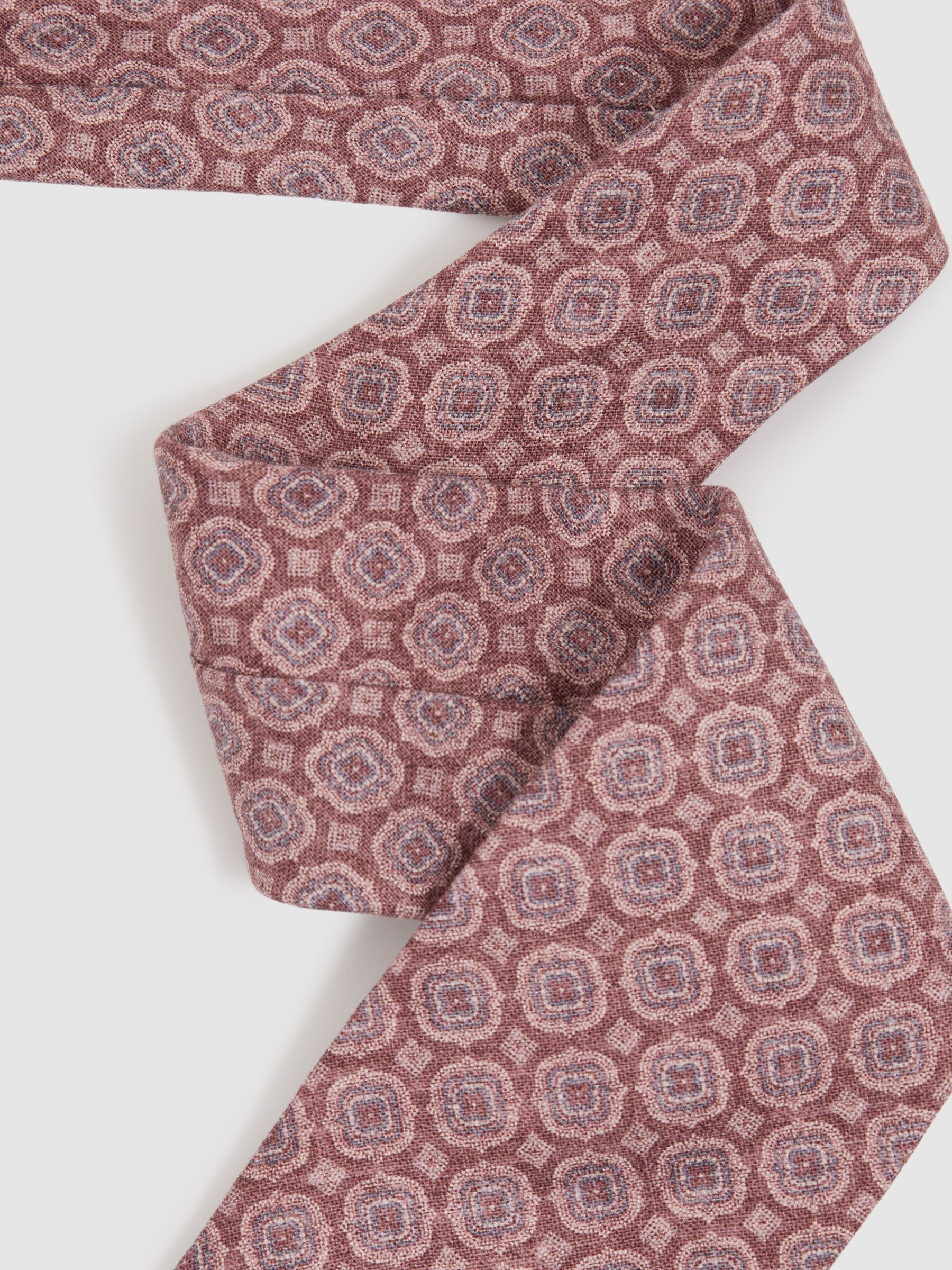 Silk Floral Medallion Tie in Dusty Pink - Image 3 of 5