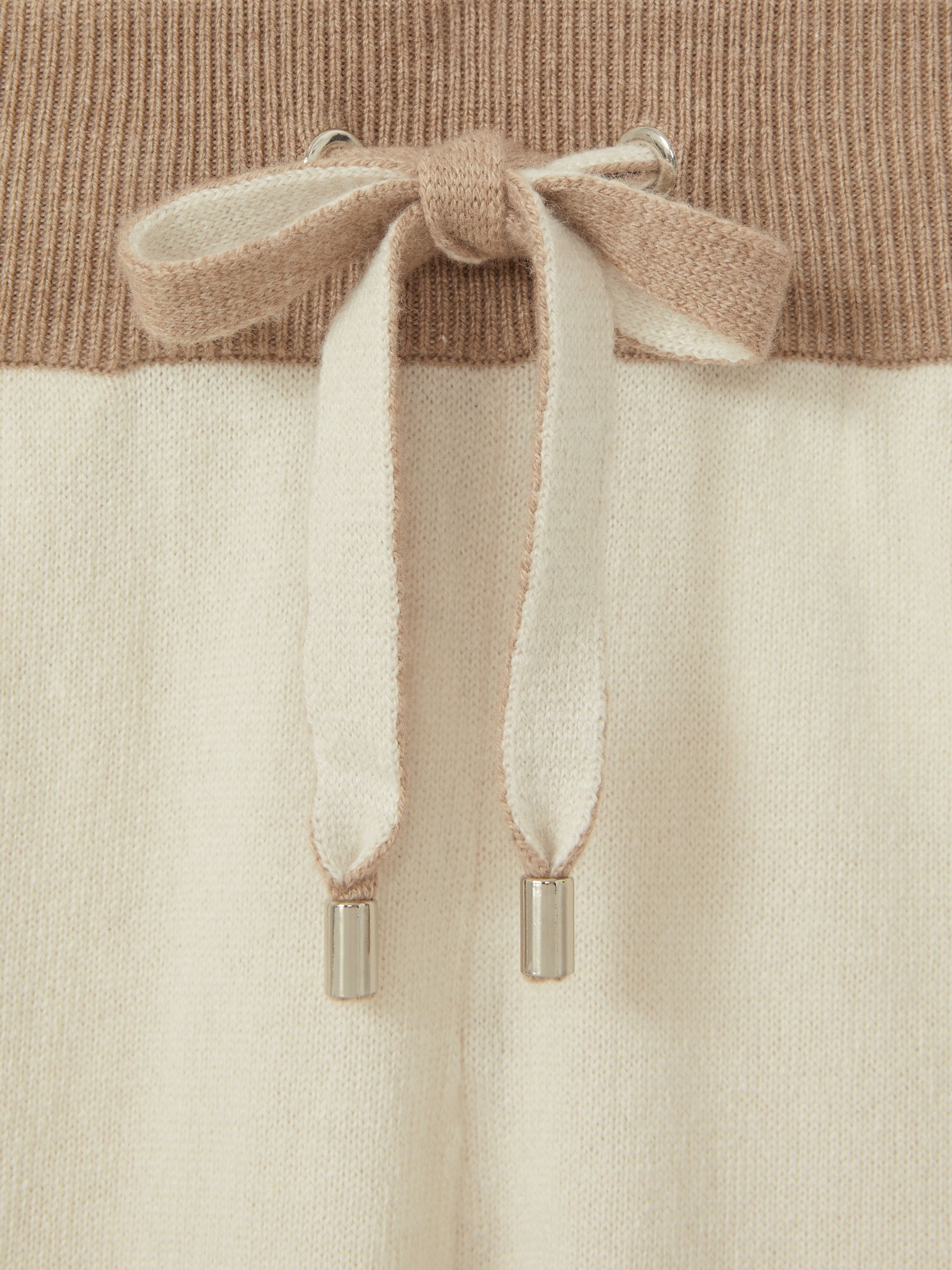 Eve Camel/Ivory Wool Blend Colourblock Joggers - Image 5 of 5