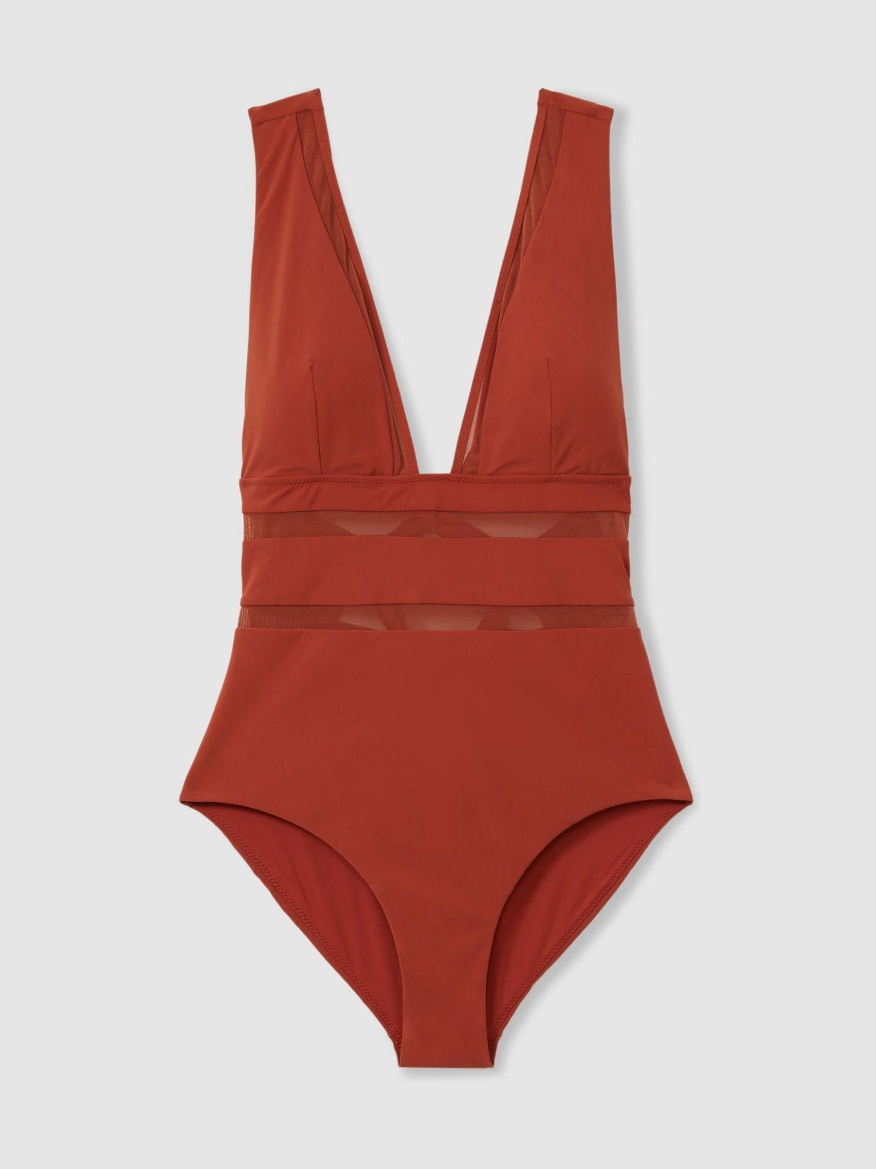 Harper Rust Cross-Back Mesh Swimsuit - Image 2 of 5