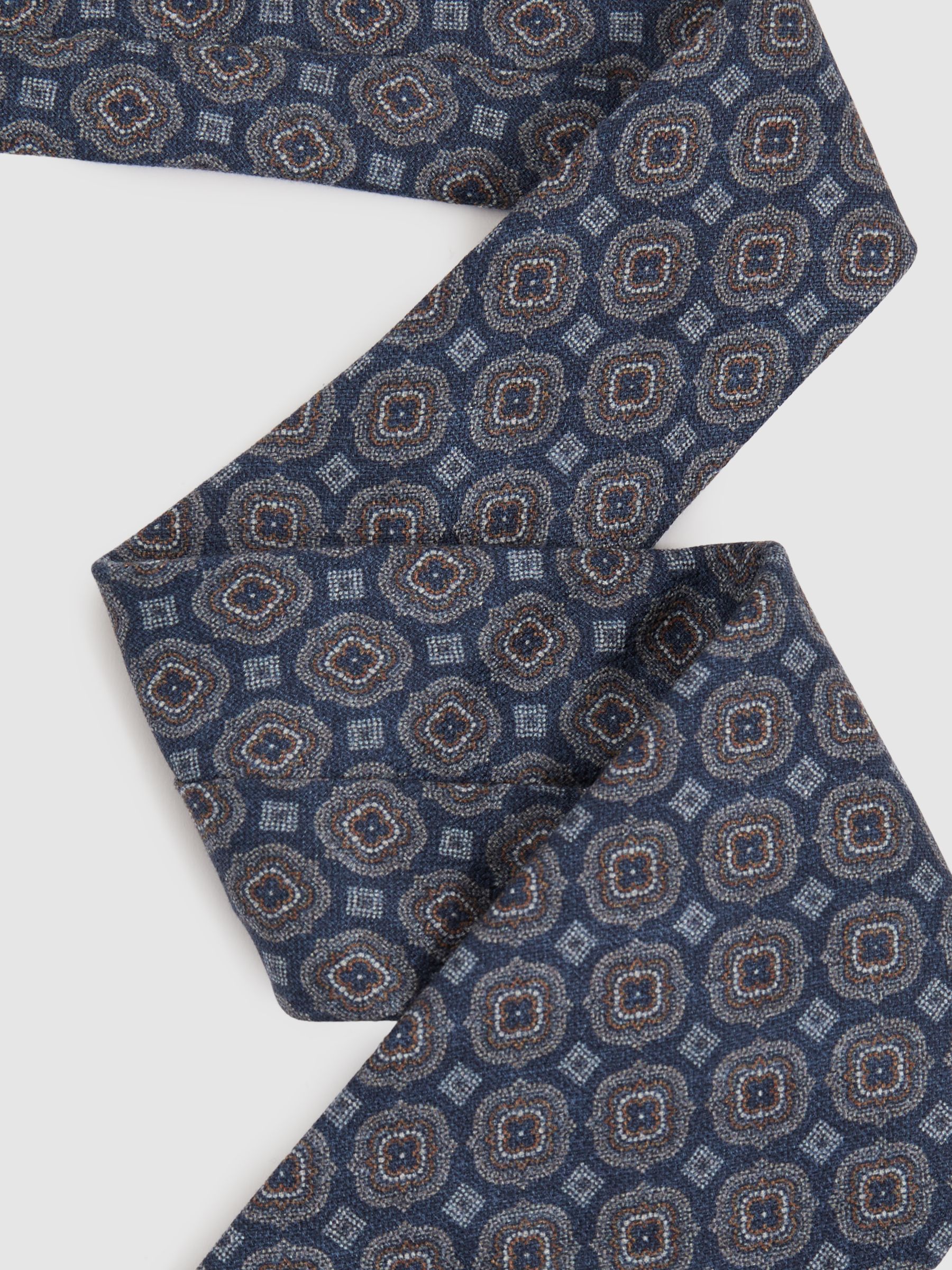 Silk Floral Medallion Tie in Indigo - Image 2 of 4