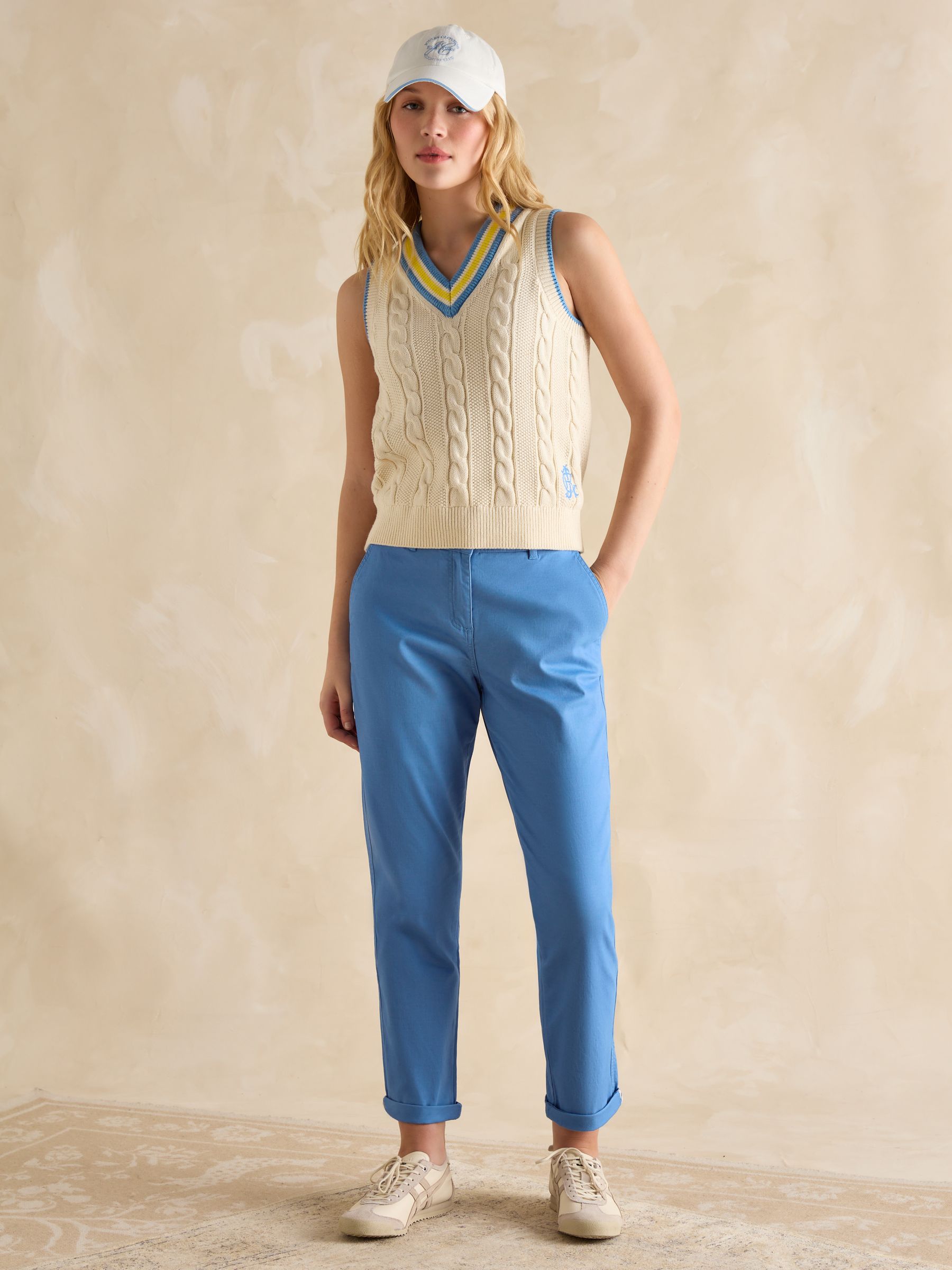 Slim Fit Blue Chino Trousers - Image 3 of 6