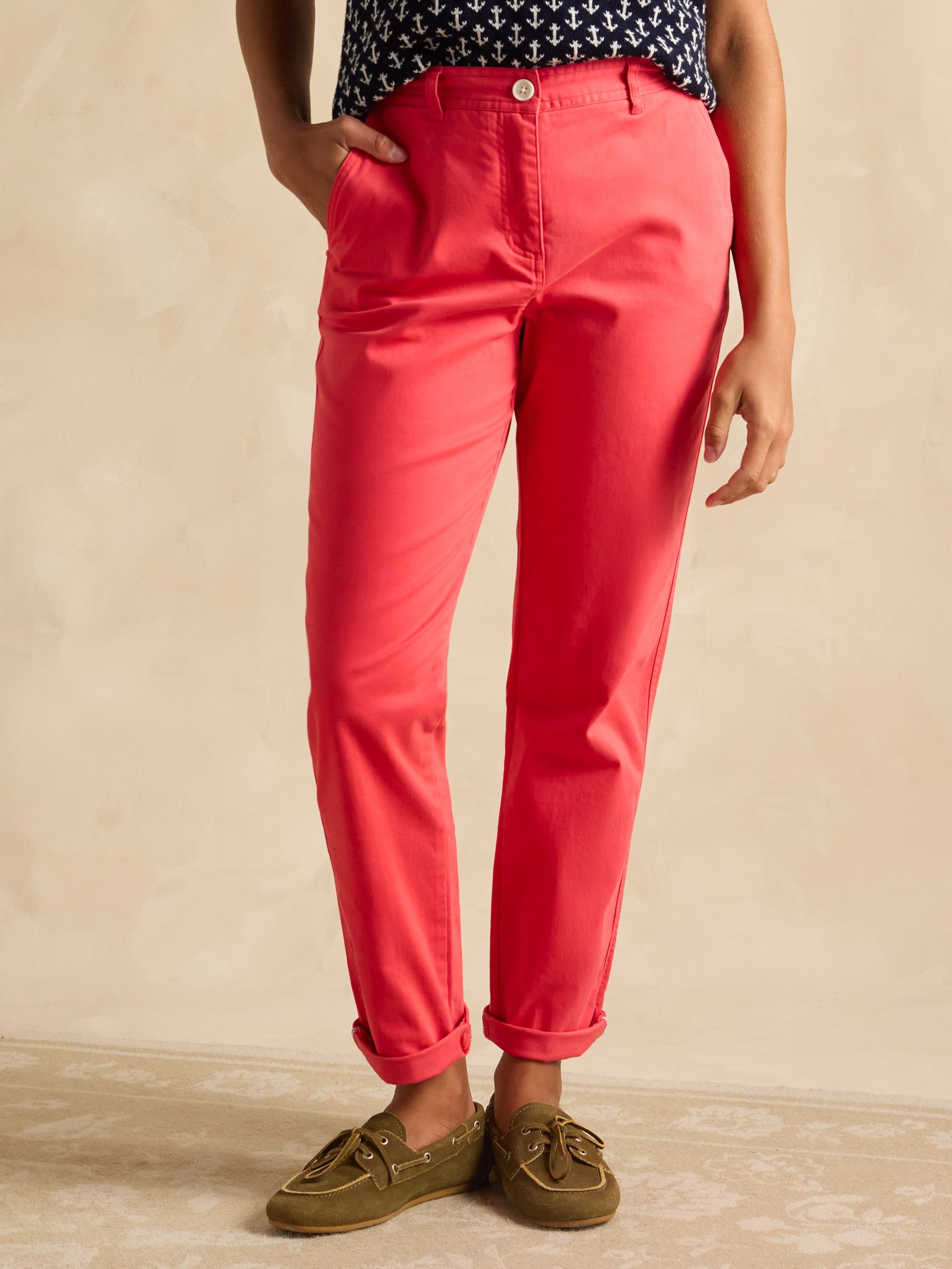 Slim Fit Red Chino Trousers - Image 1 of 6