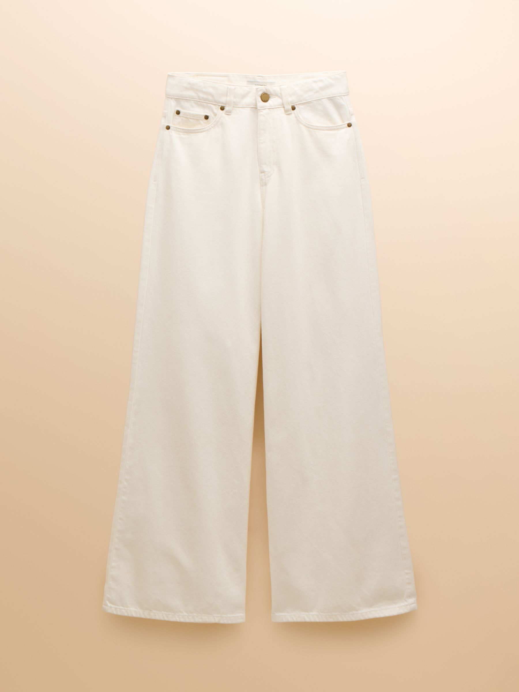 Cream Denim Mid-Rise Wide Leg Palazzo Jeans - Image 6 of 6