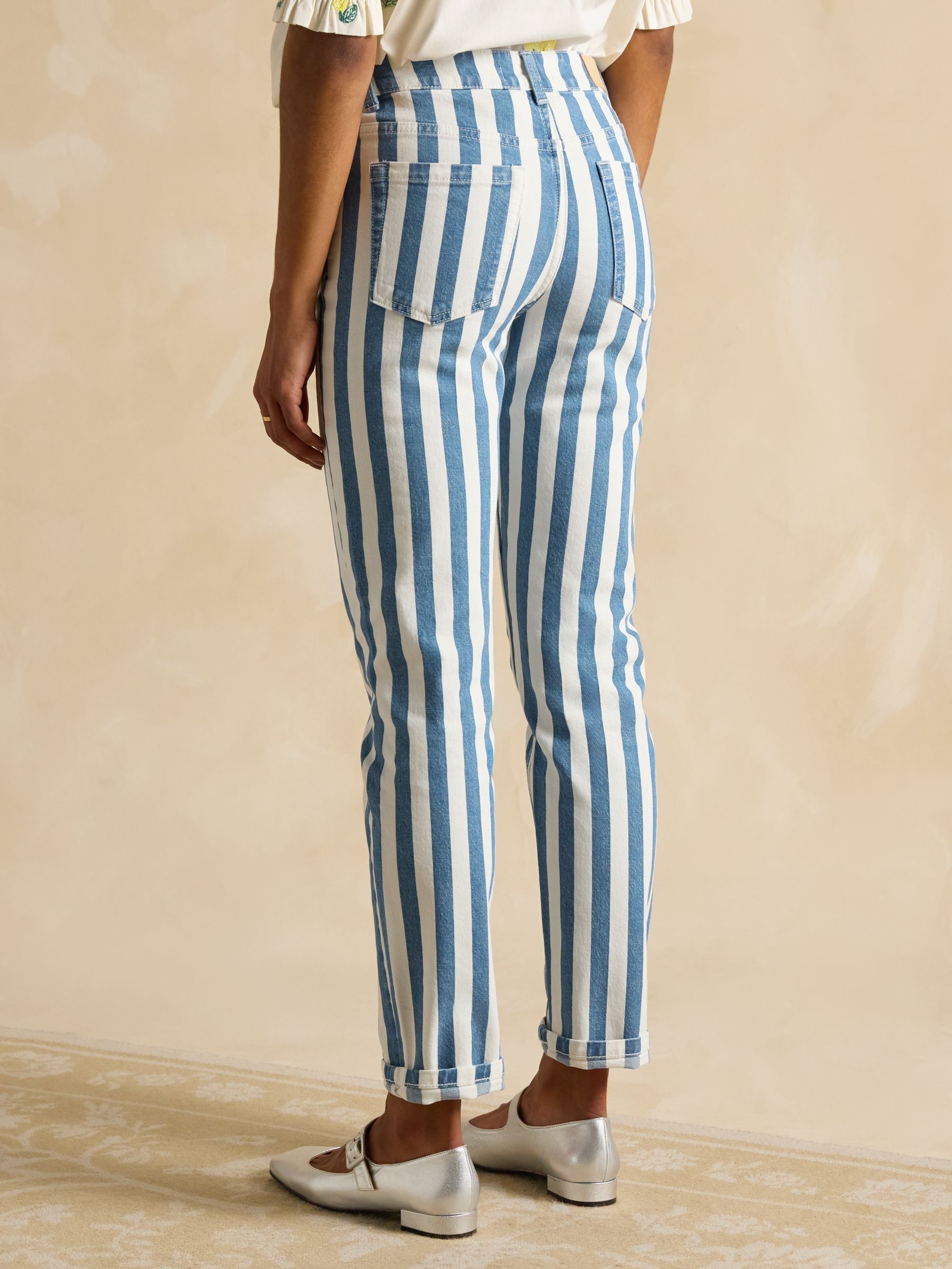 Blue Stripe Straight Fit Jeans - Image 2 of 6