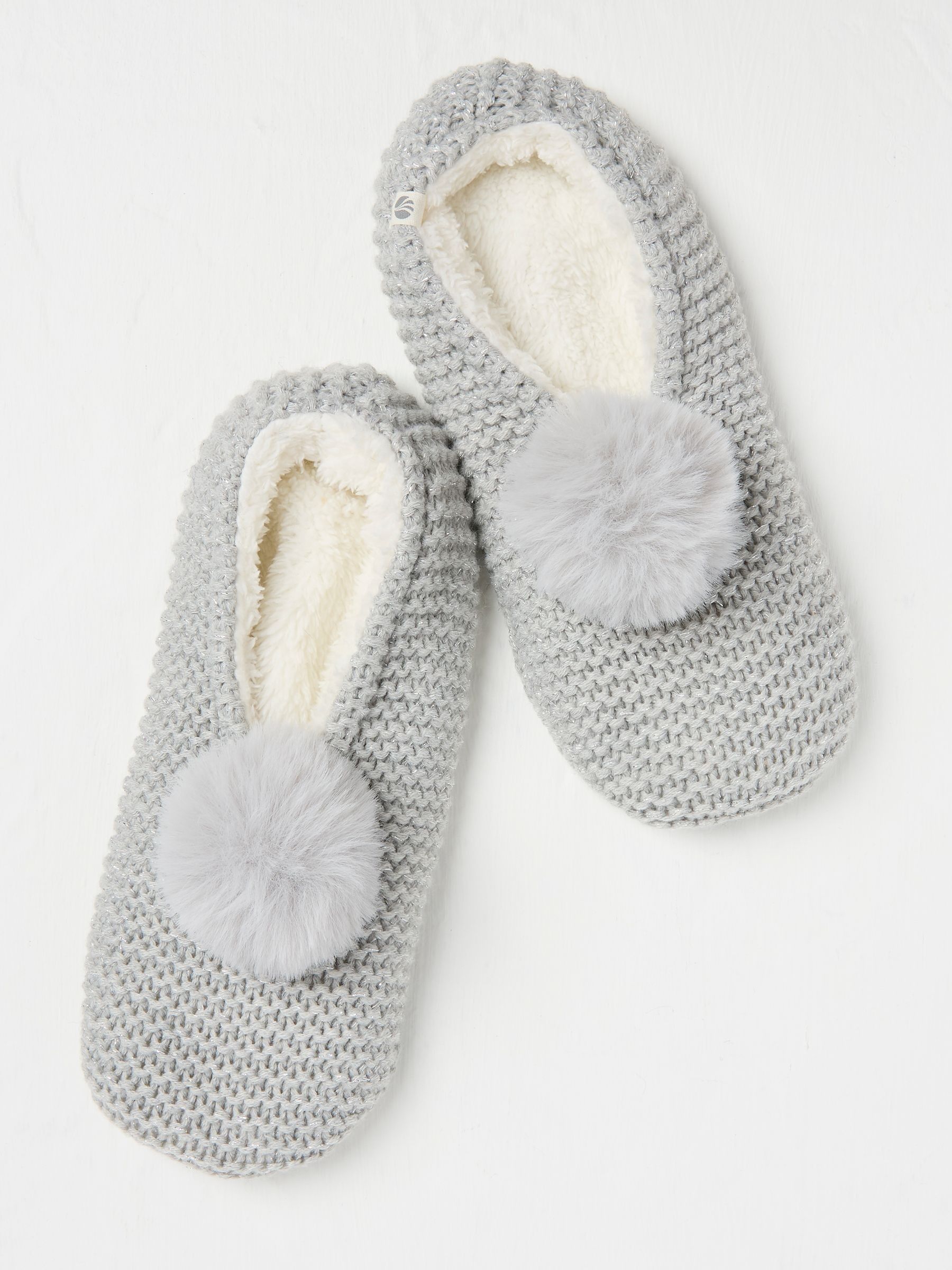 Grey Short Slipper Socks FatFace