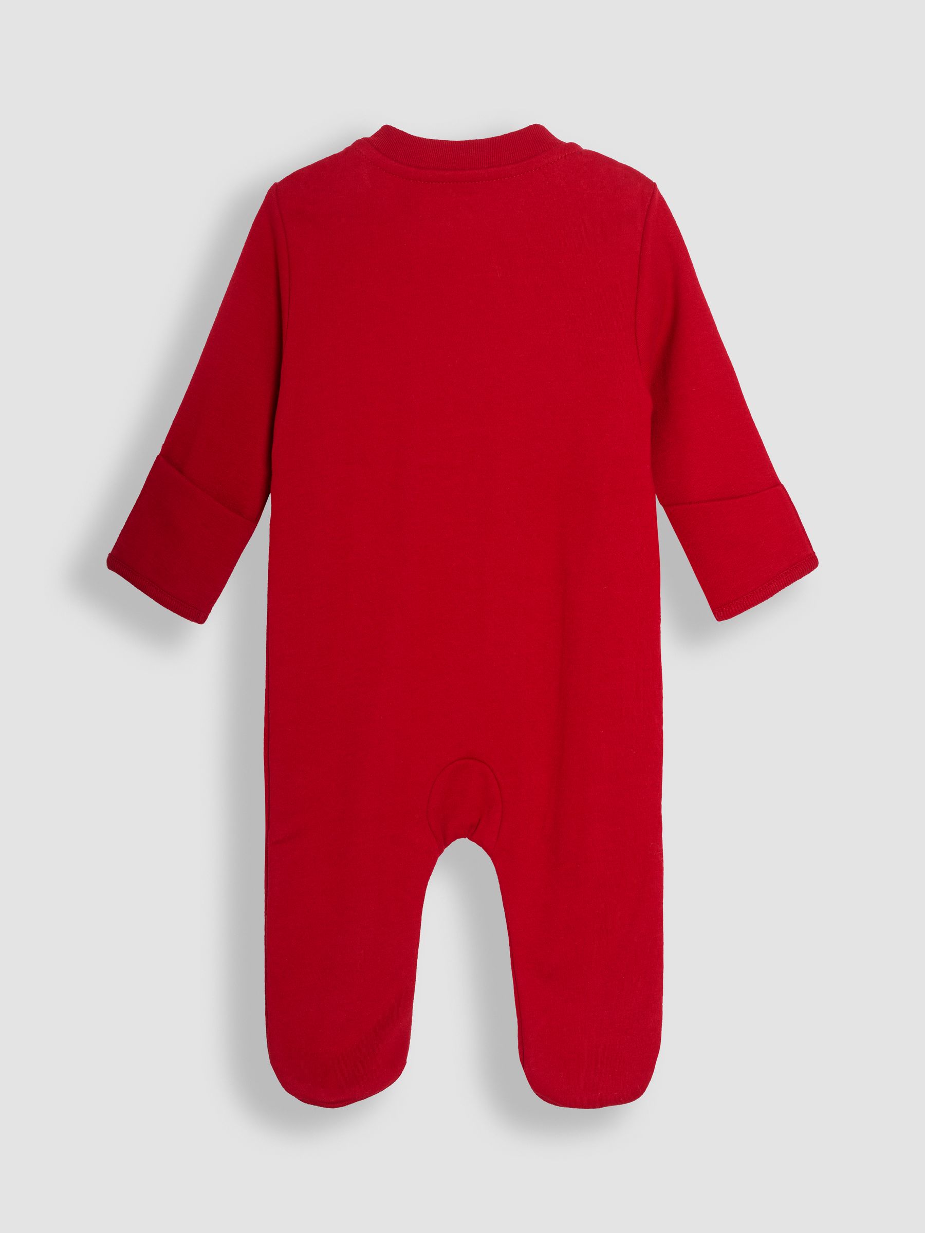 Red Santa Cotton Christmas Zip Appliqué Sleepsuit - Image 5 of 6