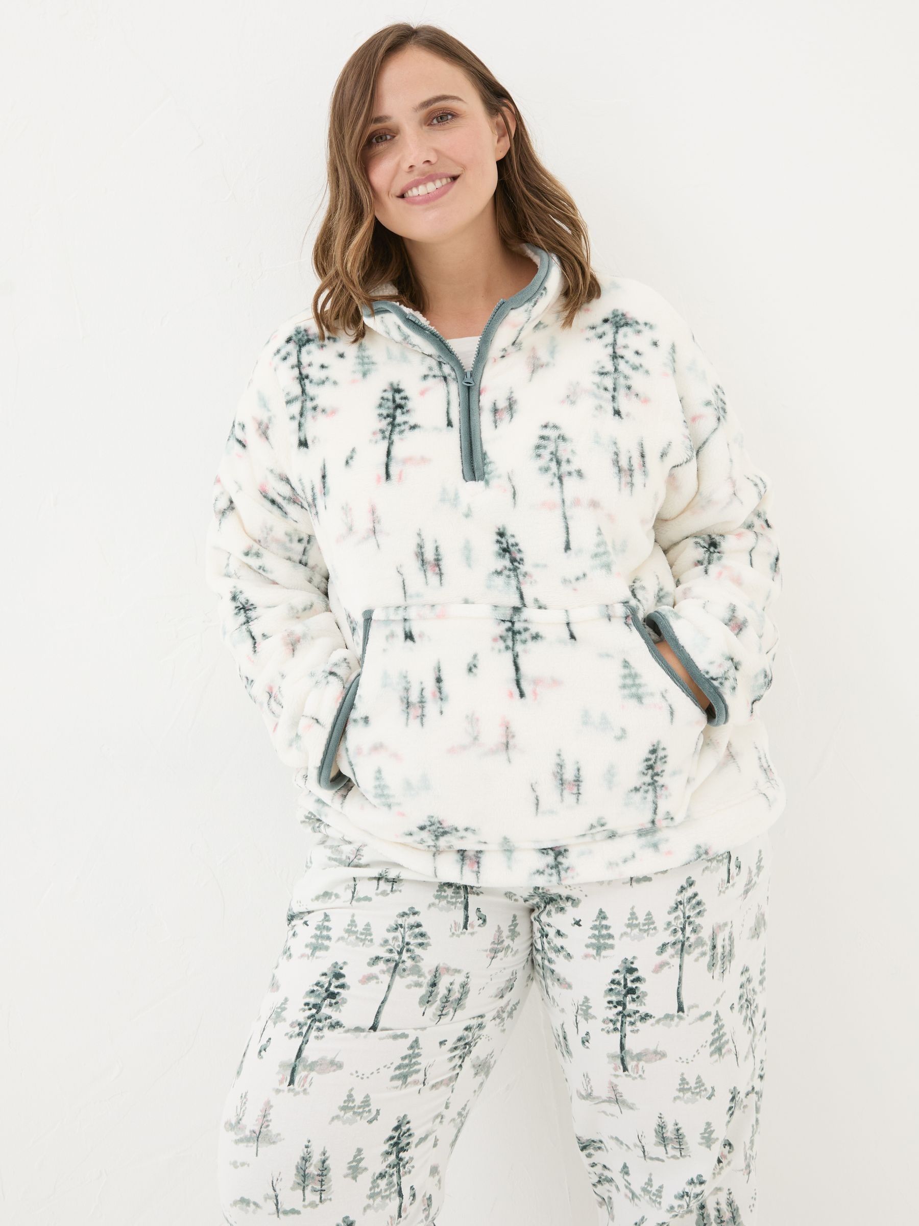 Christmas Snuggle Ivory Half Zip Fleece - Image 6 of 10