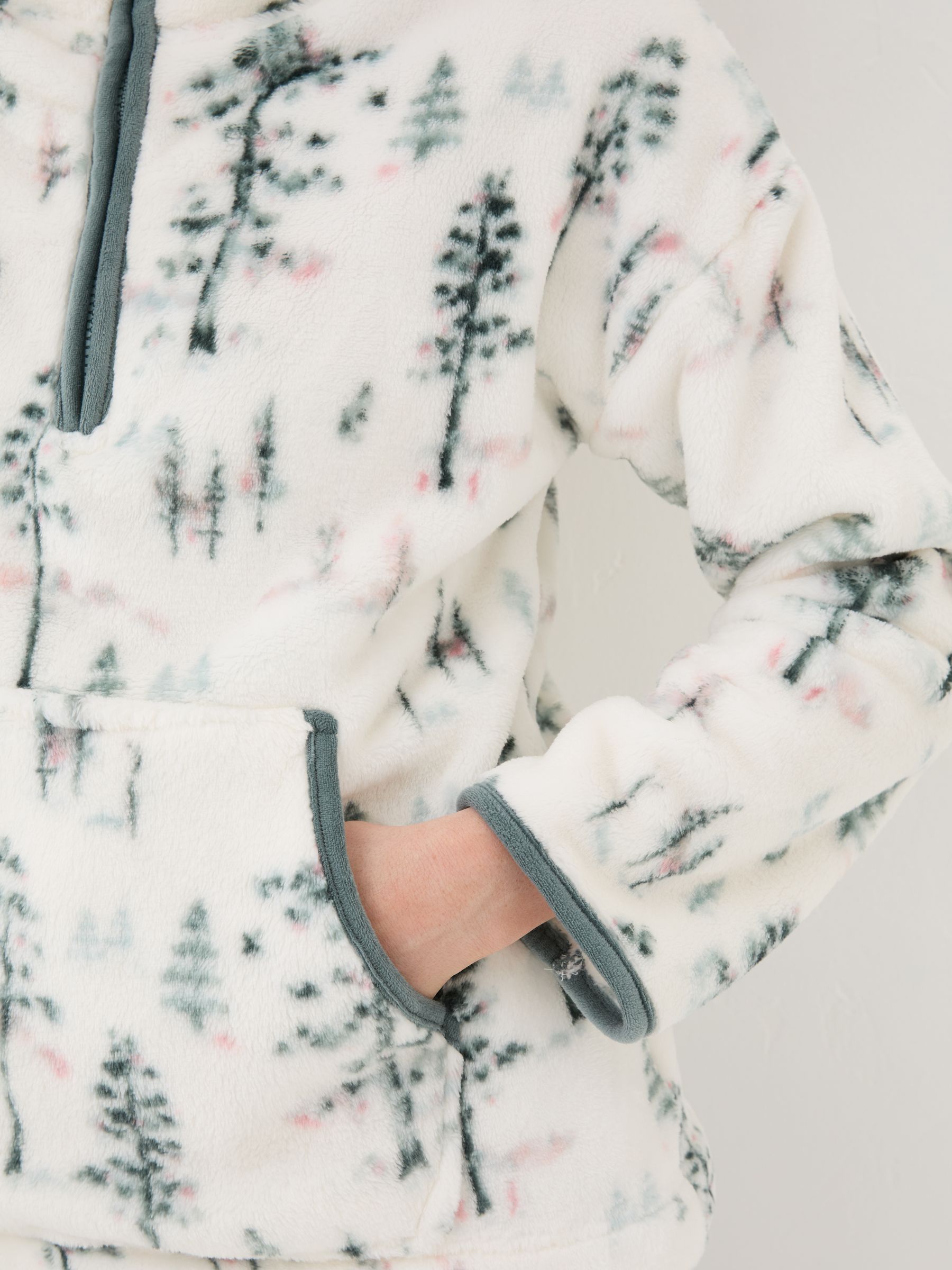 Christmas Snuggle Ivory Half Zip Fleece - Image 9 of 10