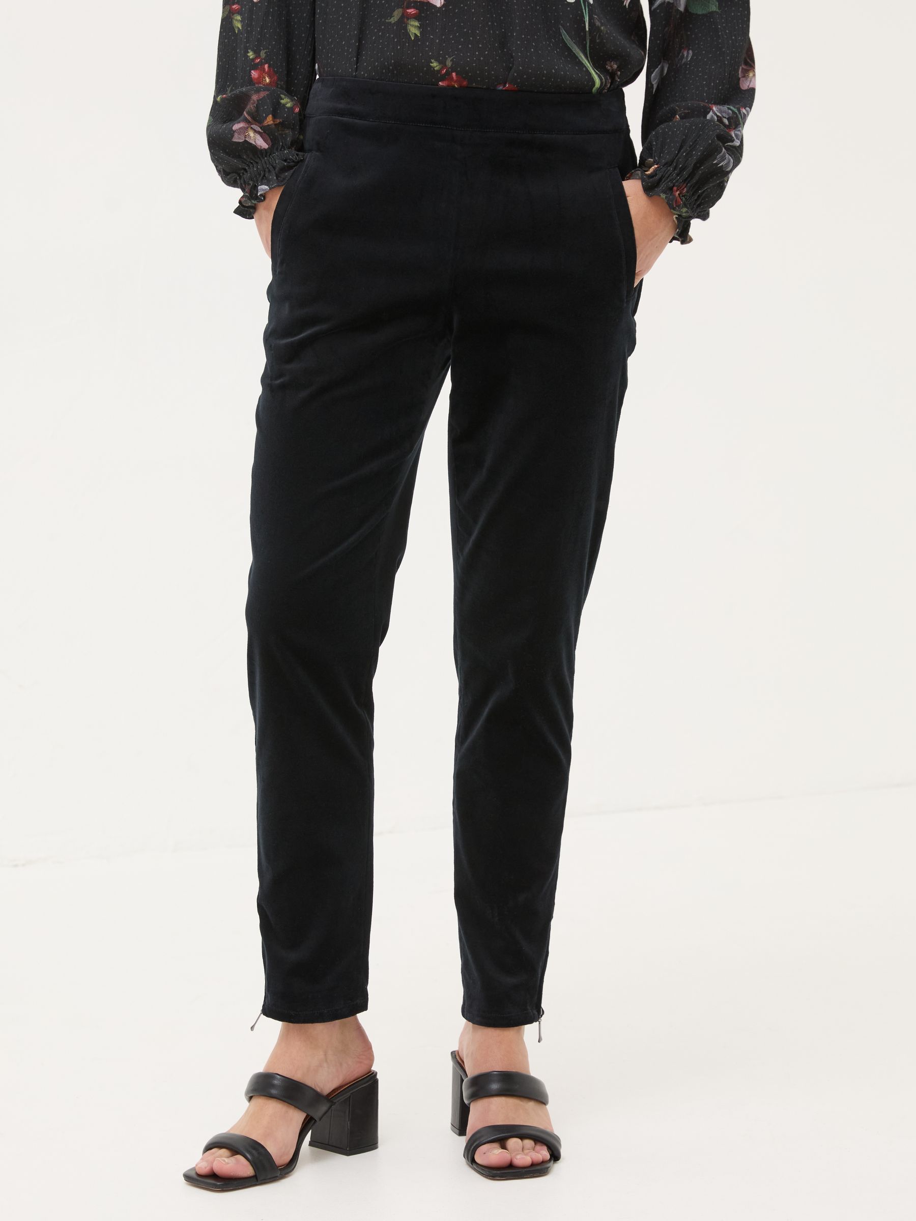 Black Isobel Velvet Trousers - Image 3 of 7
