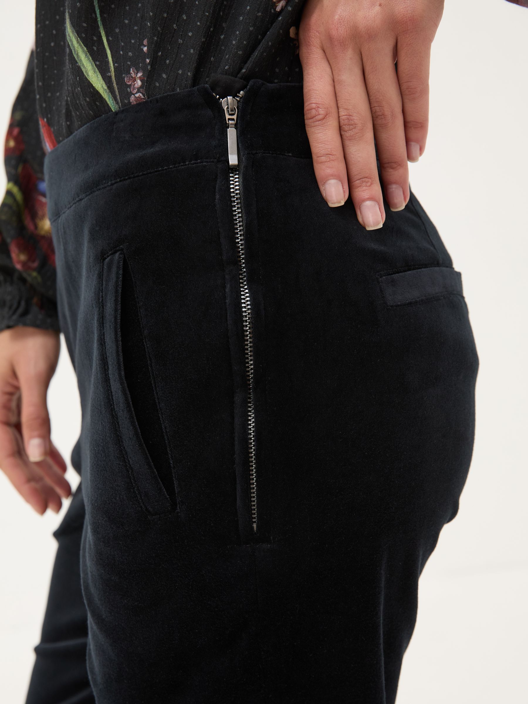Black Isobel Velvet Trousers - Image 5 of 7
