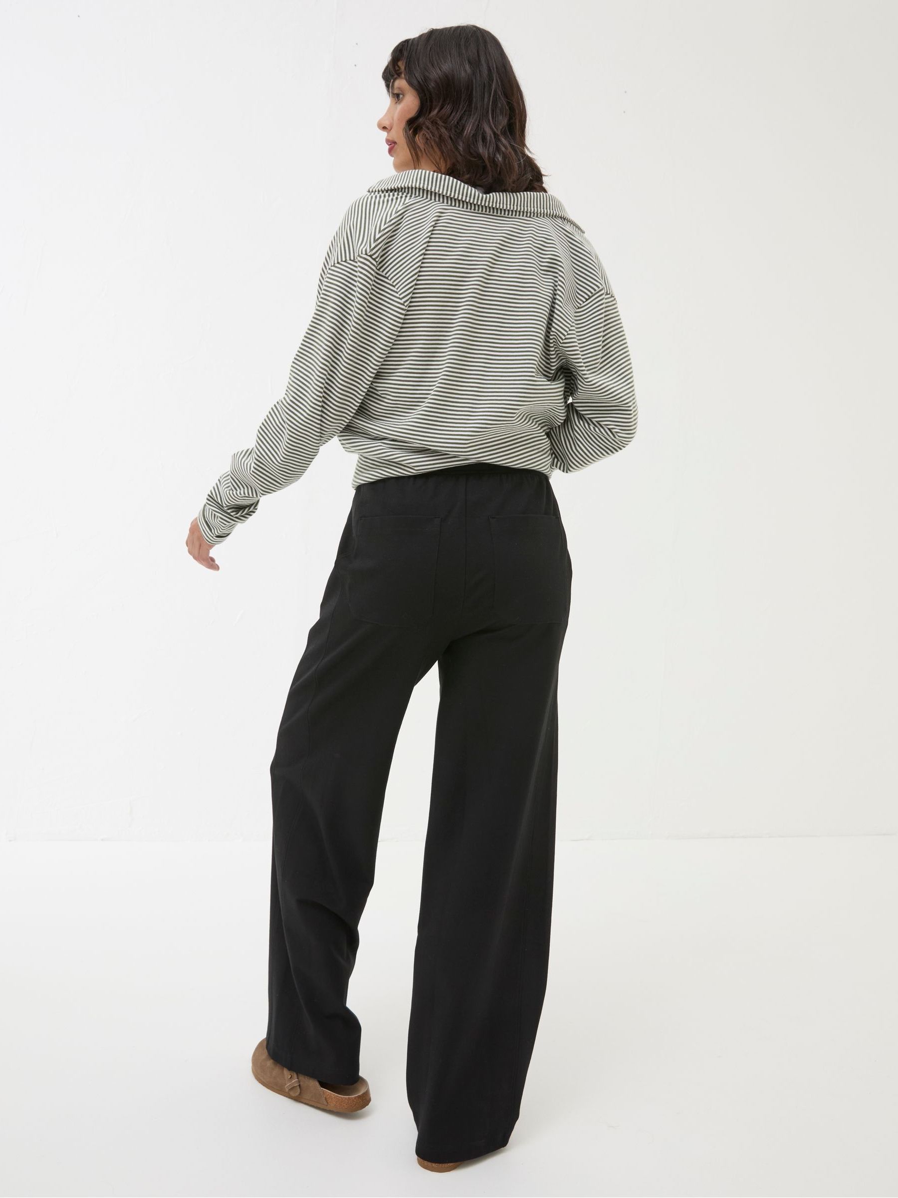 Black Ely Wide Leg Trousers - Image 2 of 5